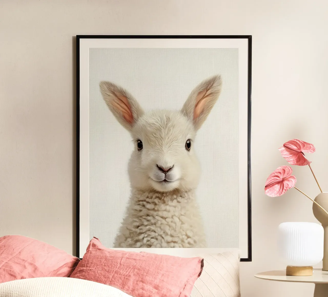 Lisa cute baby lamb hahnemühle by Carinaprint
