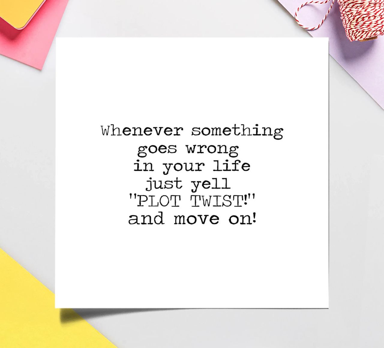 Immer, wenn etwas schief geht, schreien Sie einfach "Plot Twist"! Zitat Stickerbogen von Summer Soul Co. - Quotes