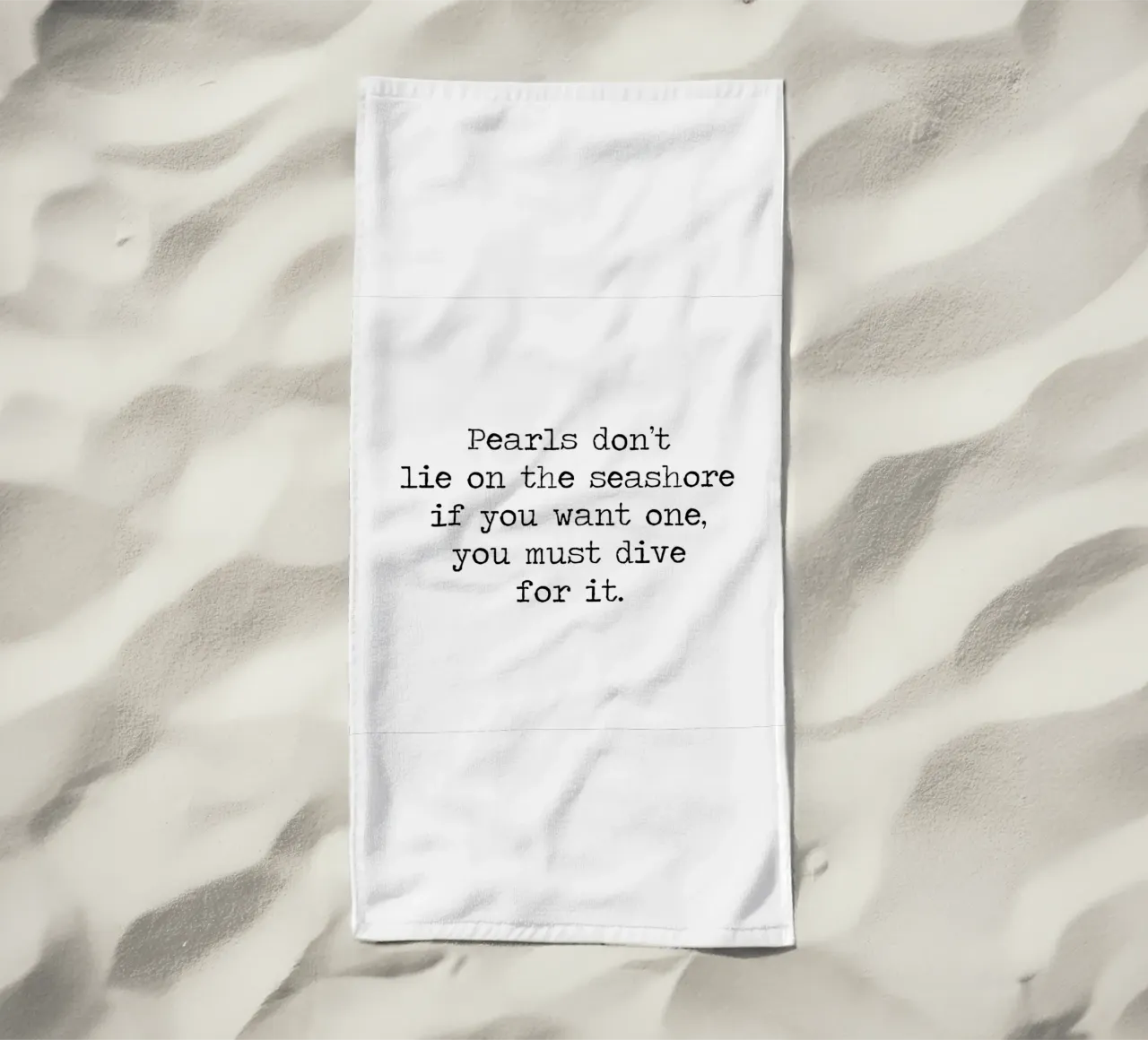 Le perle non giacciono in riva al mare - proverbio cinese sull'amore telo mare da Summer Soul Co. - Quotes