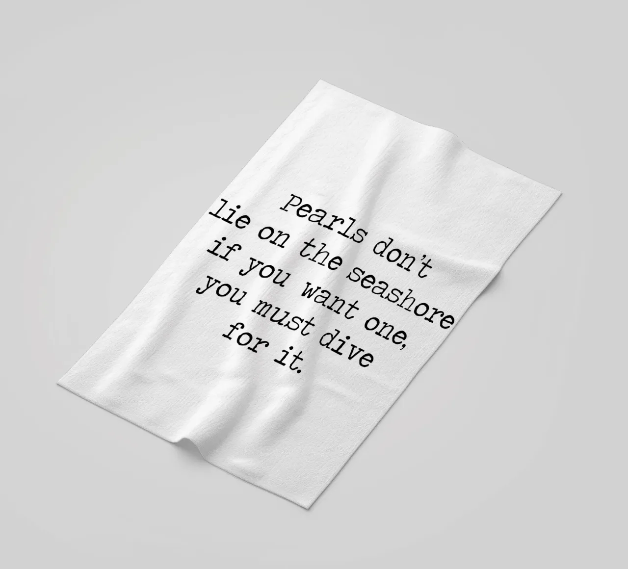 Le perle non giacciono in riva al mare - proverbio cinese sull'amore telo mare da Summer Soul Co. - Quotes