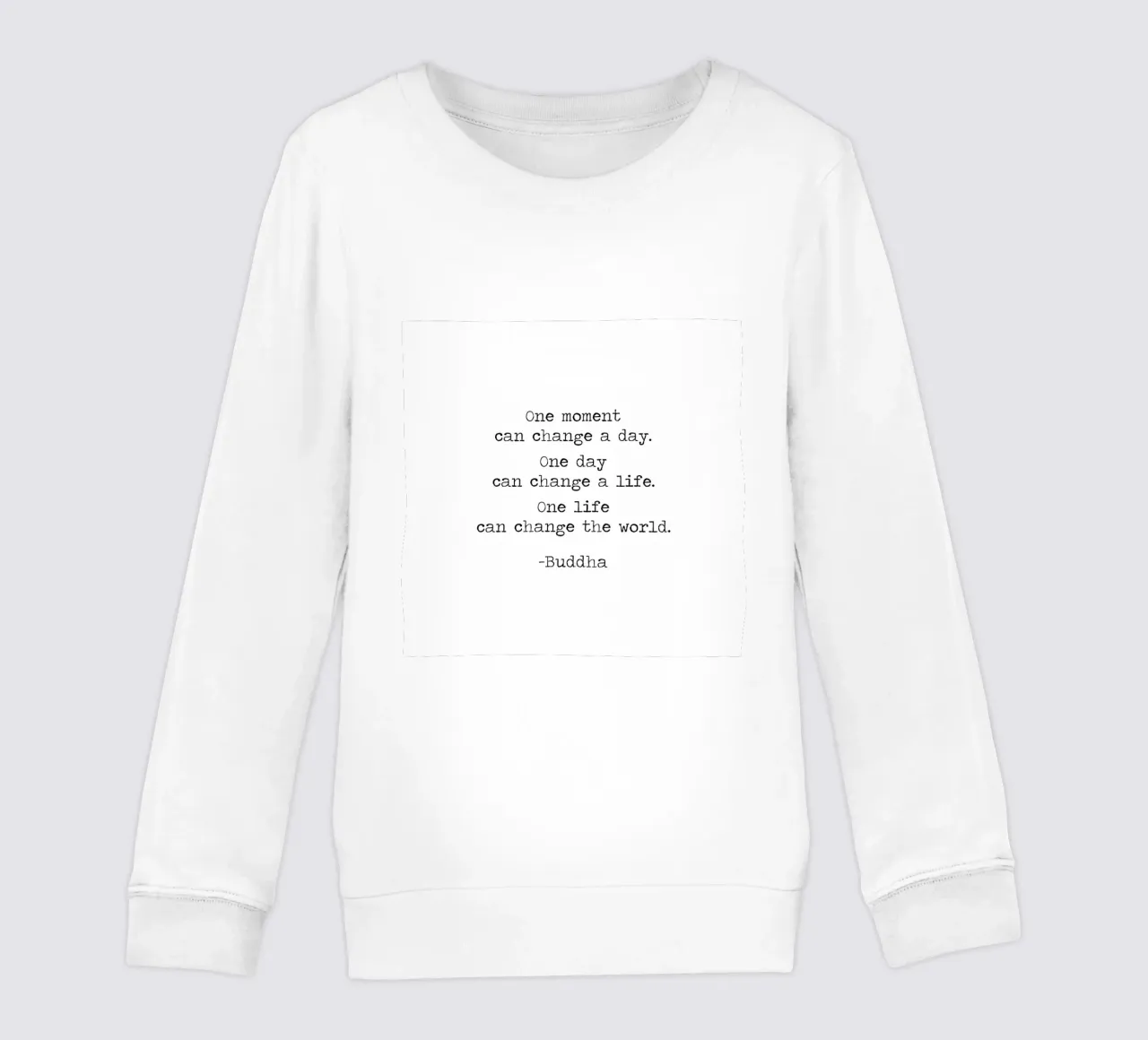 Un momento puede cambiar un día - Buda Cita Enseñanza budista sudadera para niño de Summer Soul Co. - Quotes