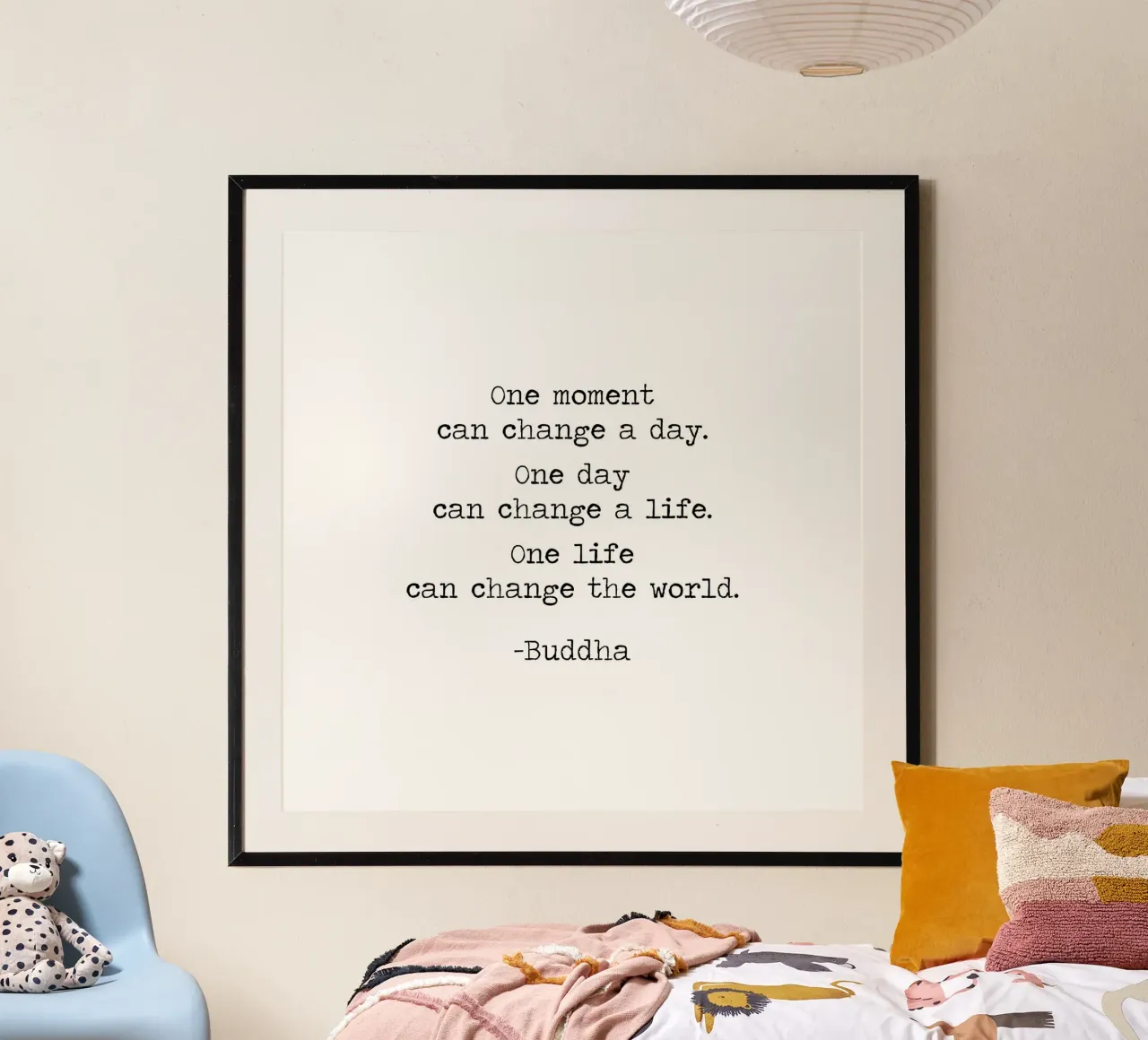 Ein Moment kann einen Tag verändern - Buddha Zitat Buddhistische Lehre Poster von Summer Soul Co. - Quotes