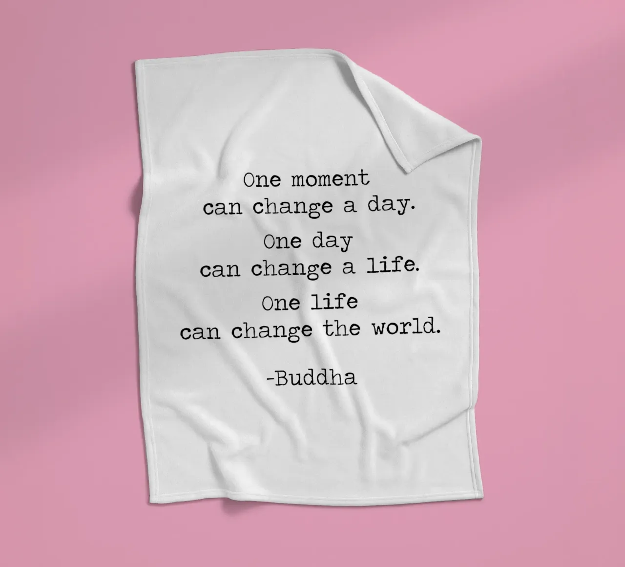 One Moment Can Change a Day - Buddha Quote Buddhist Teaching fleece blanket by Summer Soul Co. - Quotes