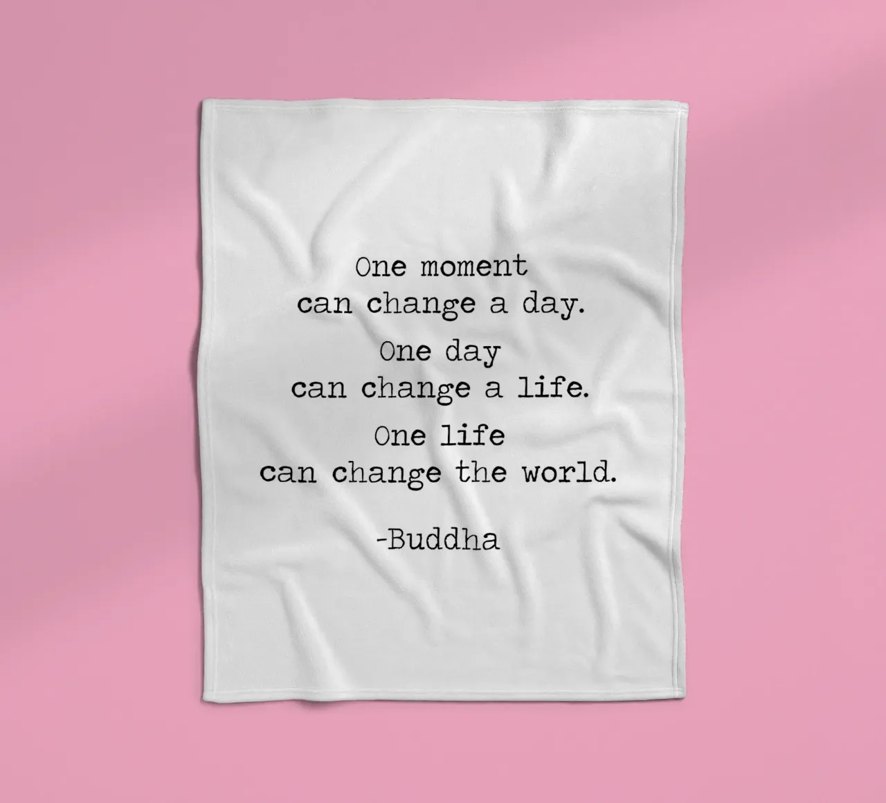 One Moment Can Change a Day - Buddha Quote Buddhist Teaching fleece blanket by Summer Soul Co. - Quotes