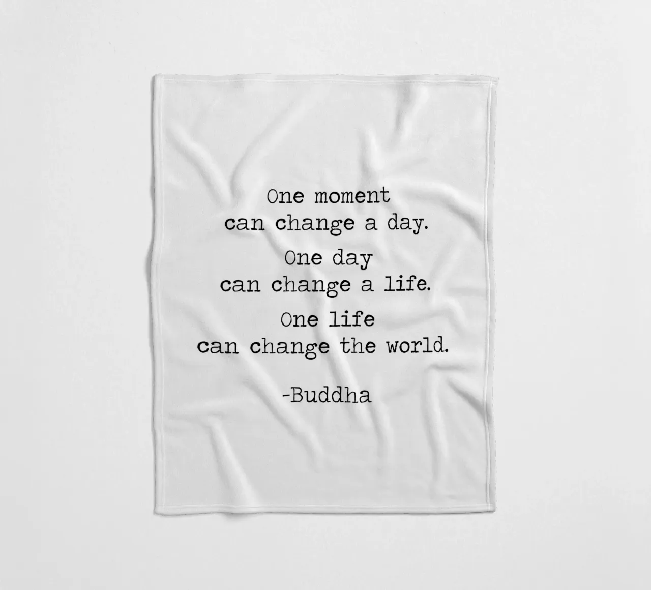 One Moment Can Change a Day - Buddha Quote Buddhist Teaching fleece blanket by Summer Soul Co. - Quotes