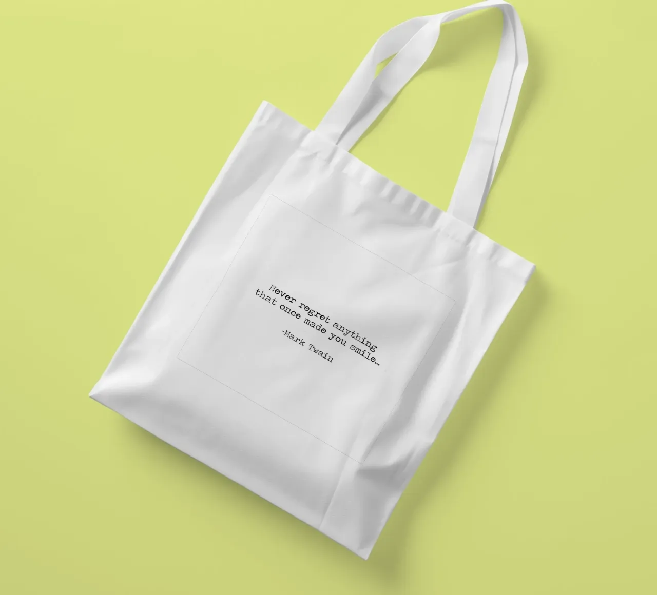 Non rimpiangere mai nulla che ti abbia fatto sorridere -Mark Twain borsa in juta da Summer Soul Co. - Quotes