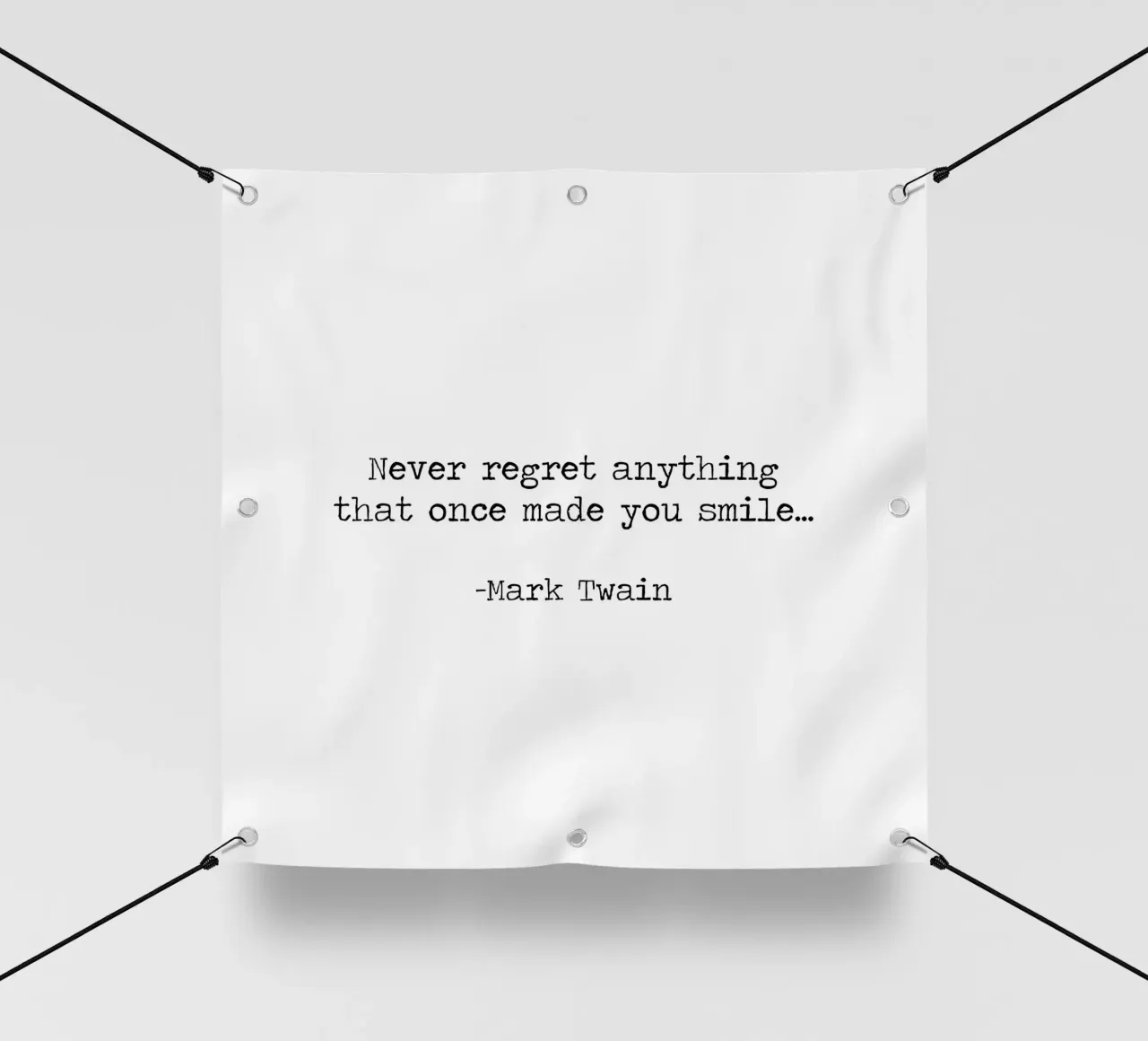 Non rimpiangere mai nulla che ti abbia fatto sorridere -Mark Twain telo in pvc da Summer Soul Co. - Quotes