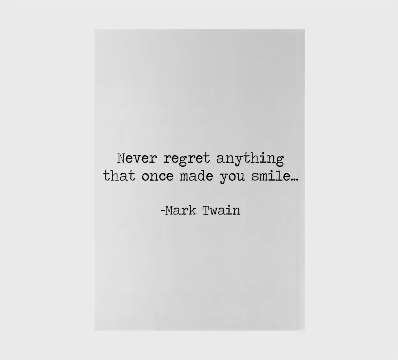 Never Regret Anything That Once Made You Smile -Mark Twain notebook by Summer Soul Co. - Quotes