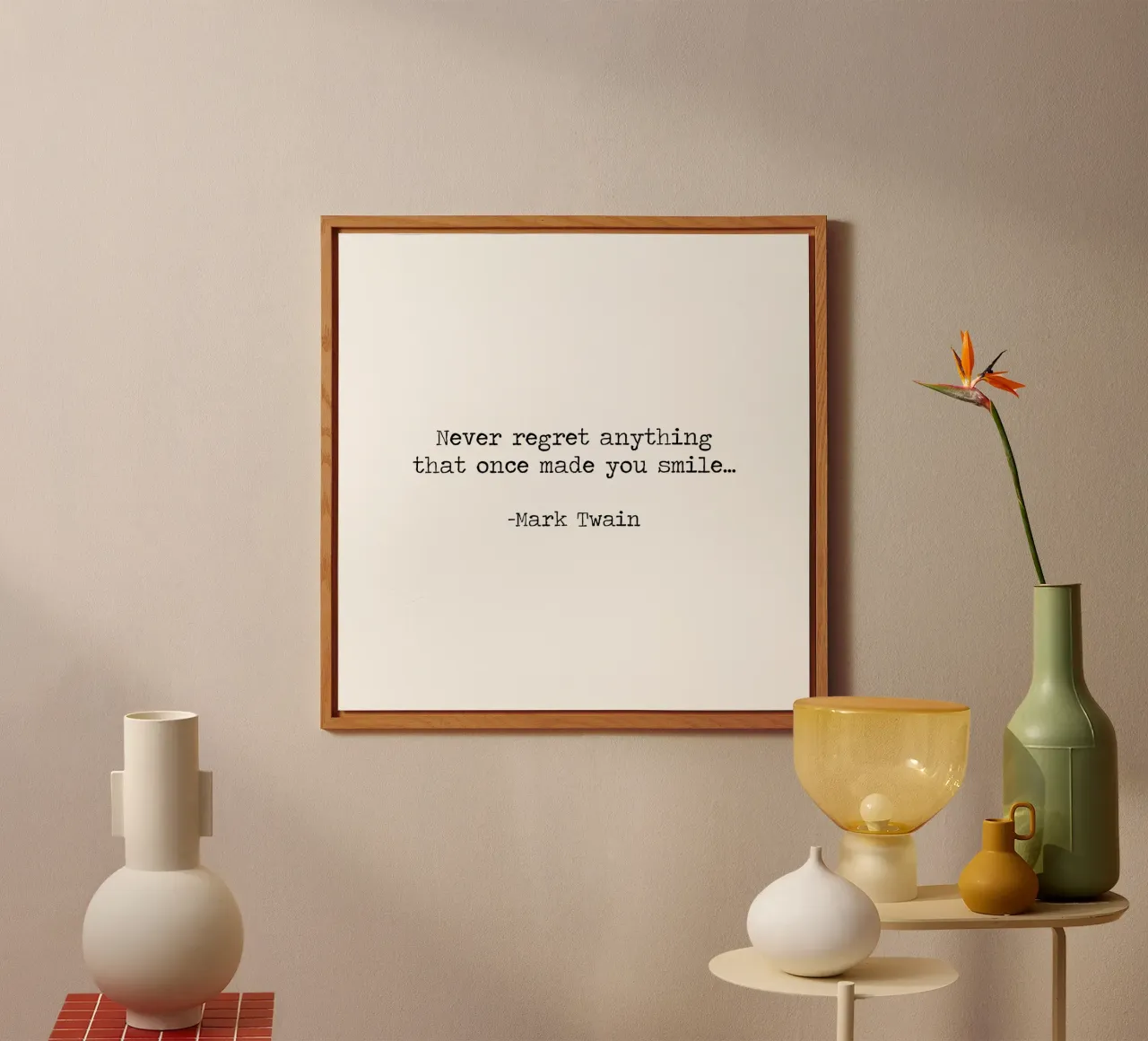 Non rimpiangere mai nulla che ti abbia fatto sorridere -Mark Twain alluminio dibond da Summer Soul Co. - Quotes