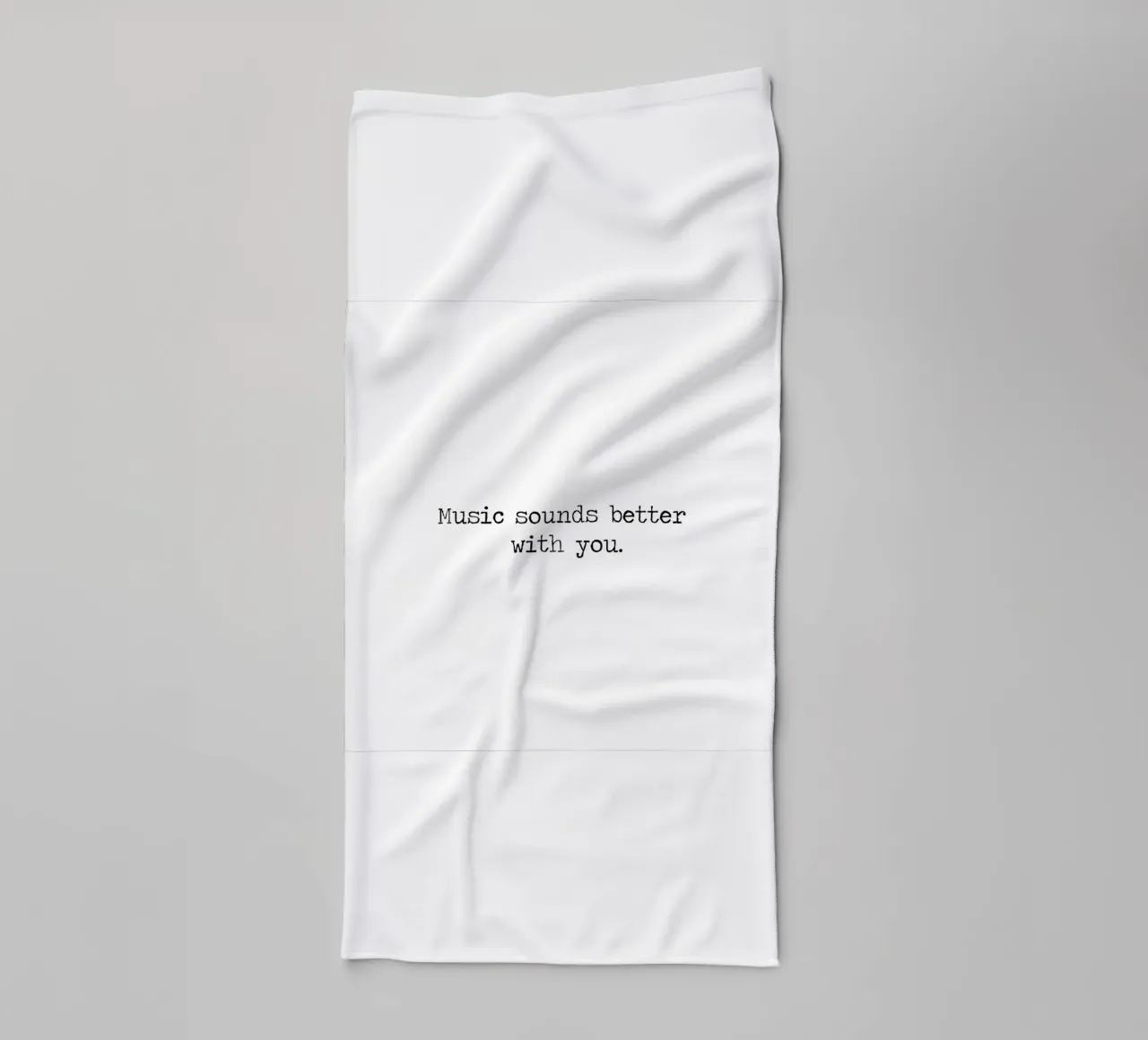 Music Sounds Better With You Quote Minimalist Typography towel by Summer Soul Co. - Quotes