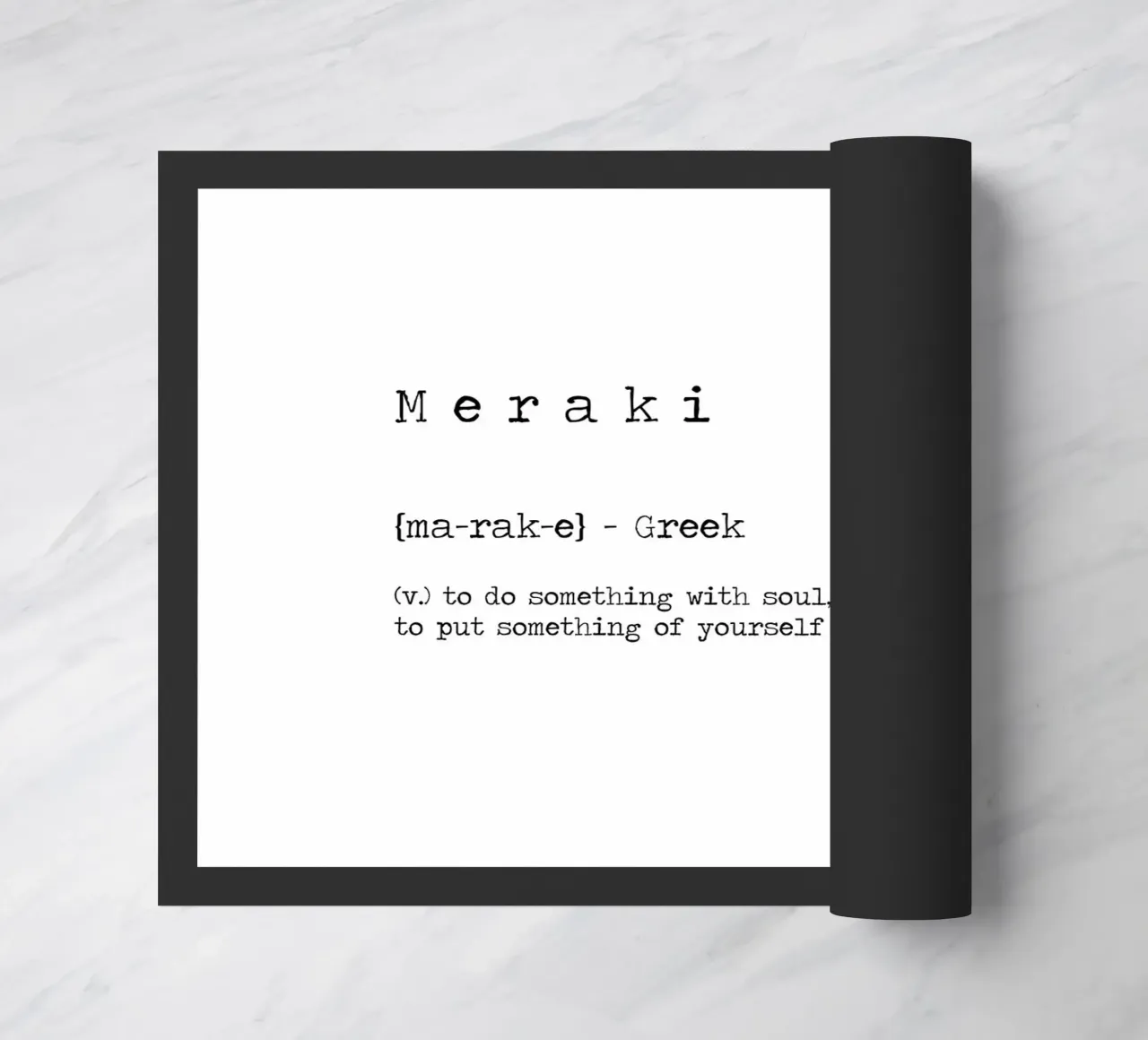 Meraki Définition grecque - faire quelque chose avec l'âme Citation paillasson de Summer Soul Co. - Quotes
