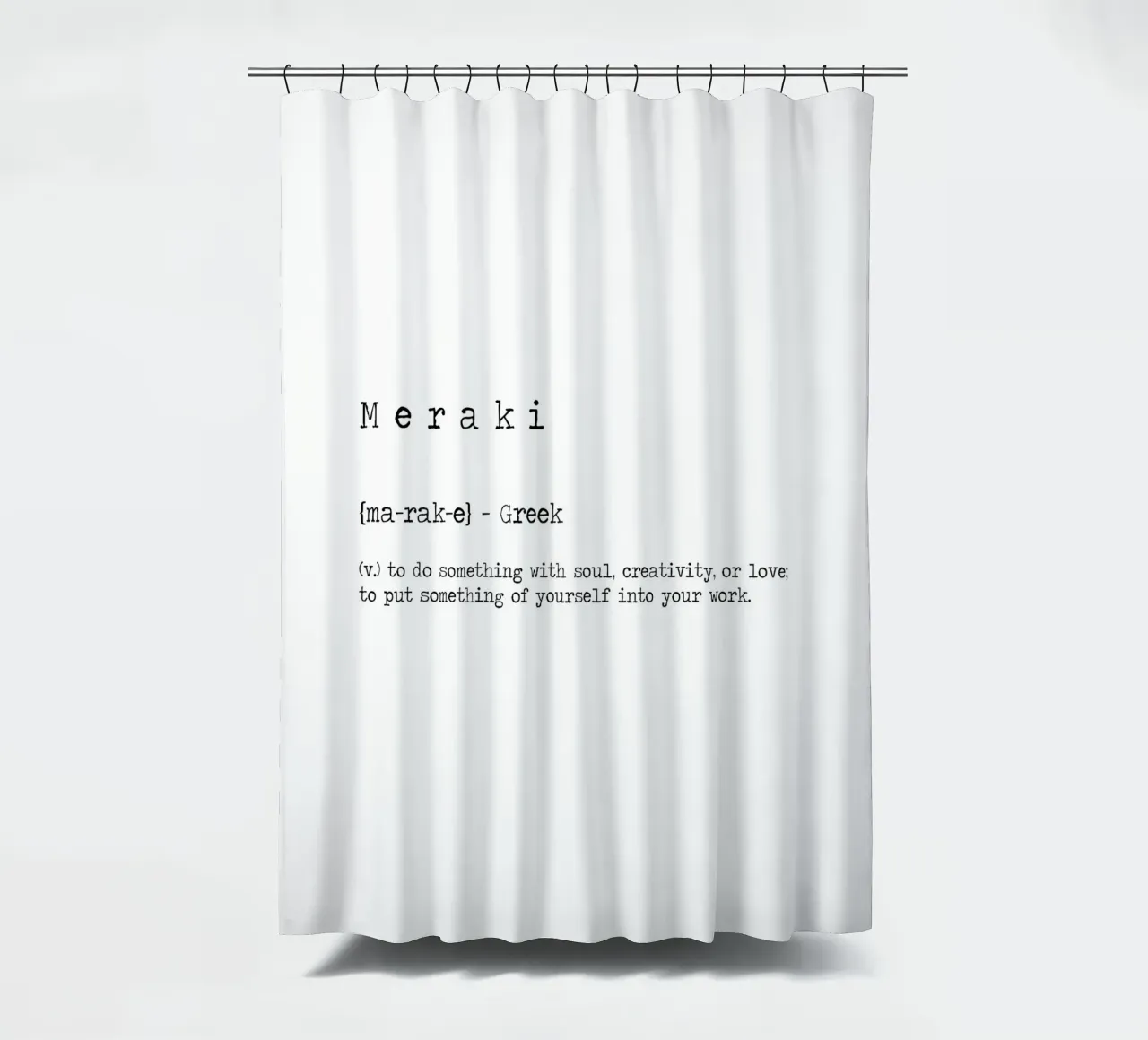Meraki Définition grecque - faire quelque chose avec l'âme Citation rideau de douche de Summer Soul Co. - Quotes