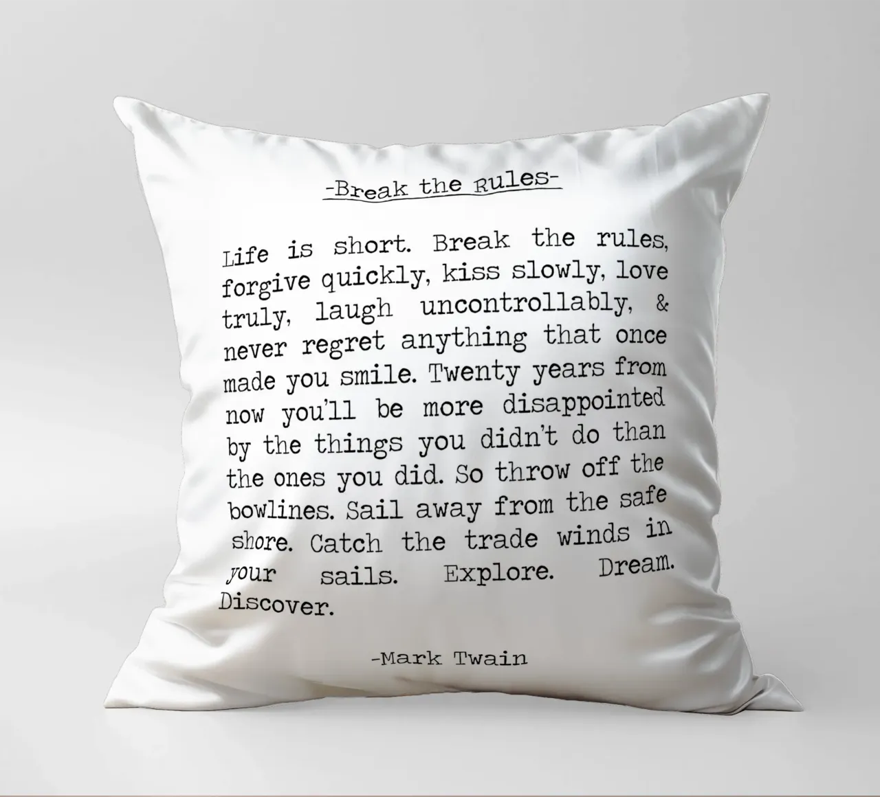 Infrangere le regole - La vita è breve, esplorare, sognare, scoprire cuscino da Summer Soul Co. - Quotes