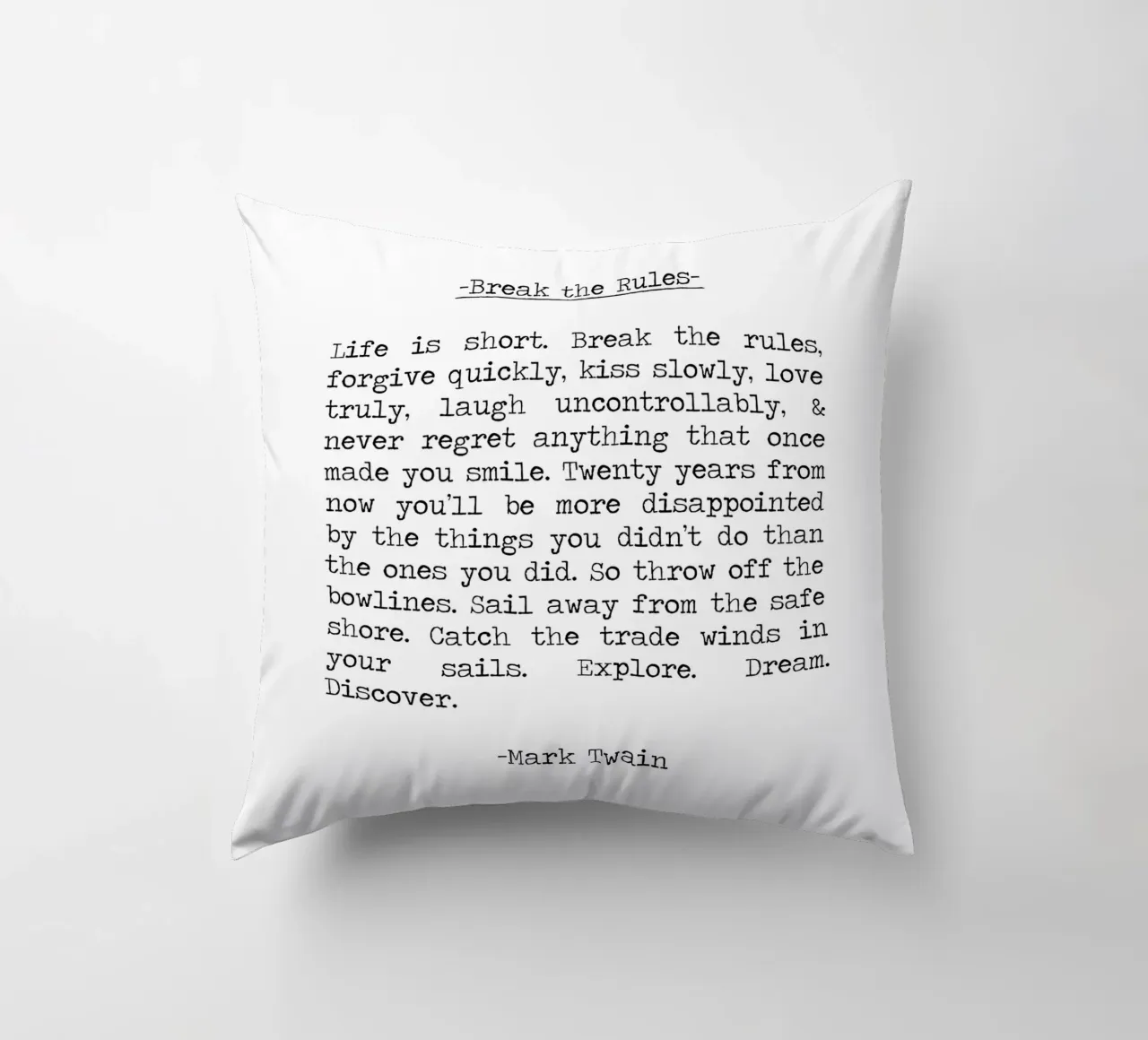 Infrangere le regole - La vita è breve, esplorare, sognare, scoprire cuscino da Summer Soul Co. - Quotes