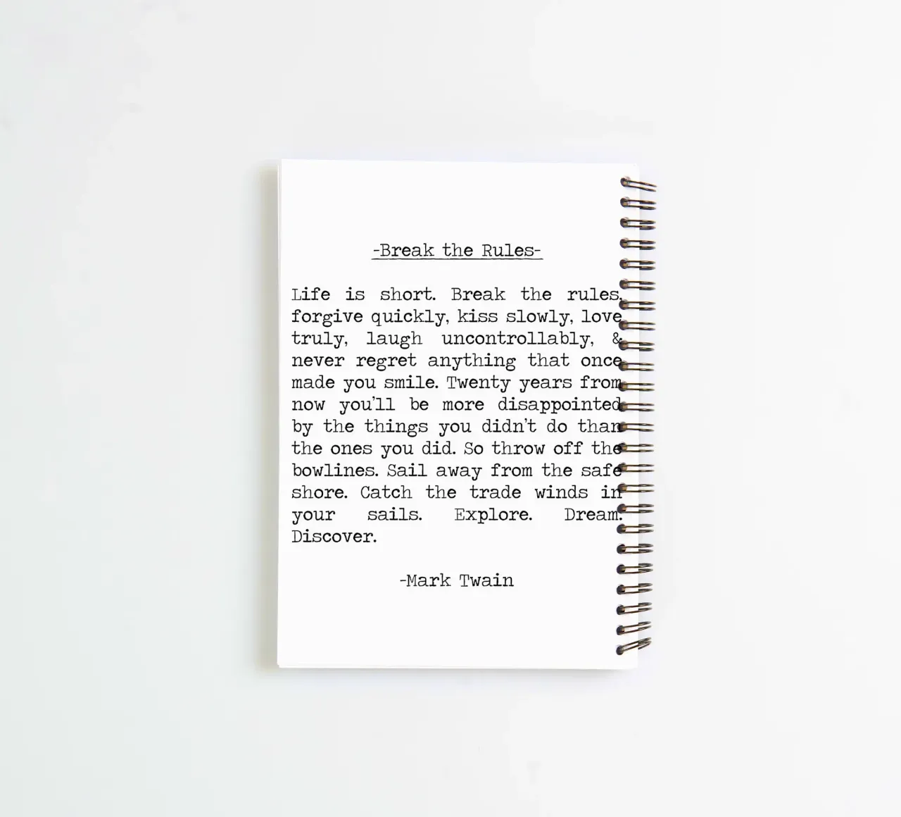 Enfreindre les règles - La vie est courte, explorer, rêver, découvrir carnet à spirale de Summer Soul Co. - Quotes