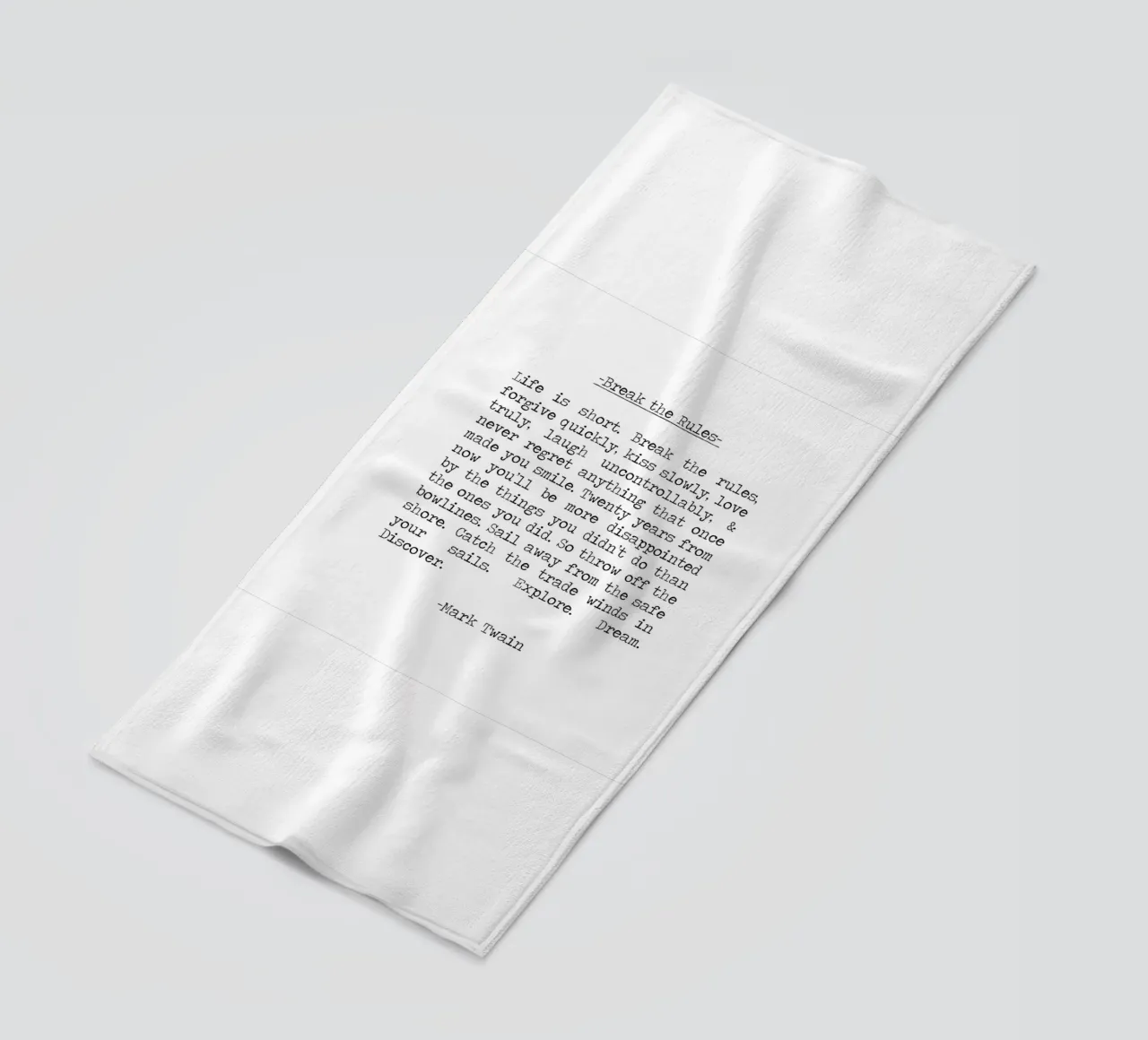 Infrangere le regole - La vita è breve, esplorare, sognare, scoprire telo mare da Summer Soul Co. - Quotes