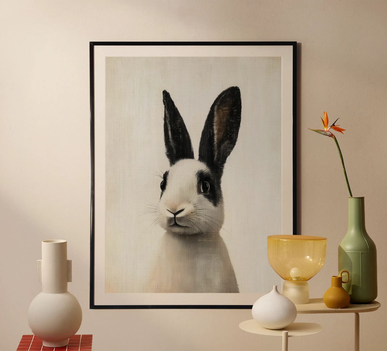 Tom cute bunny poster by Carinaprint