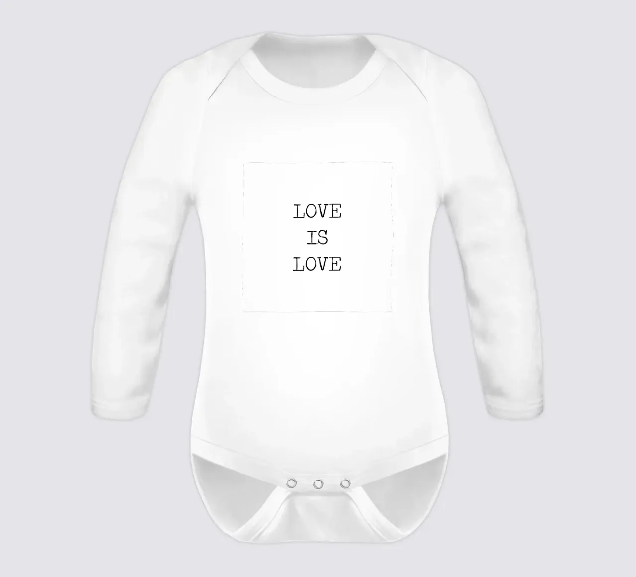 Love is Love LGBQT Typography Word Art Quote long-sleeve baby romper by Summer Soul Co. - Quotes