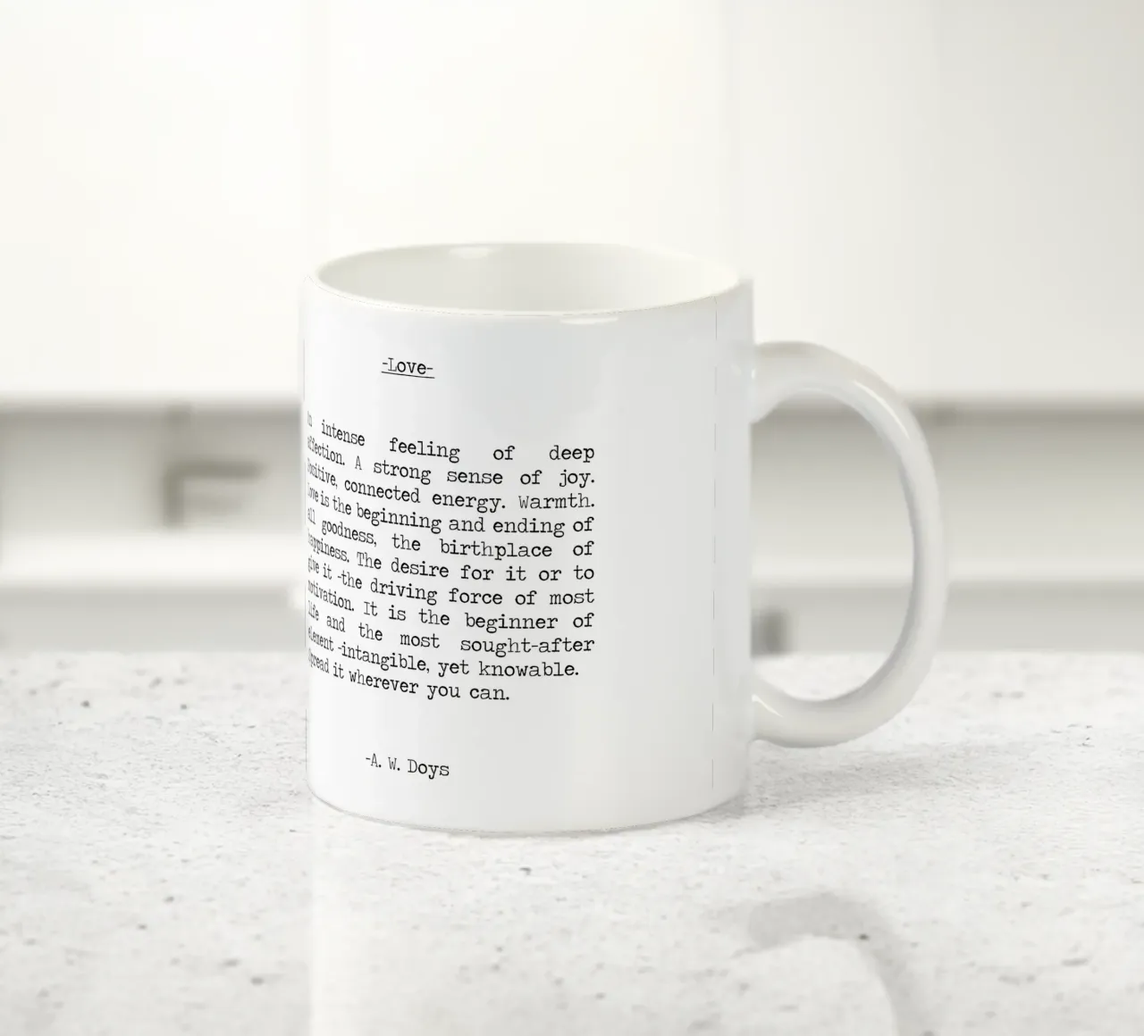 Definizione di amore A W Doys Long Citazione tazza in ceramica da Summer Soul Co. - Quotes