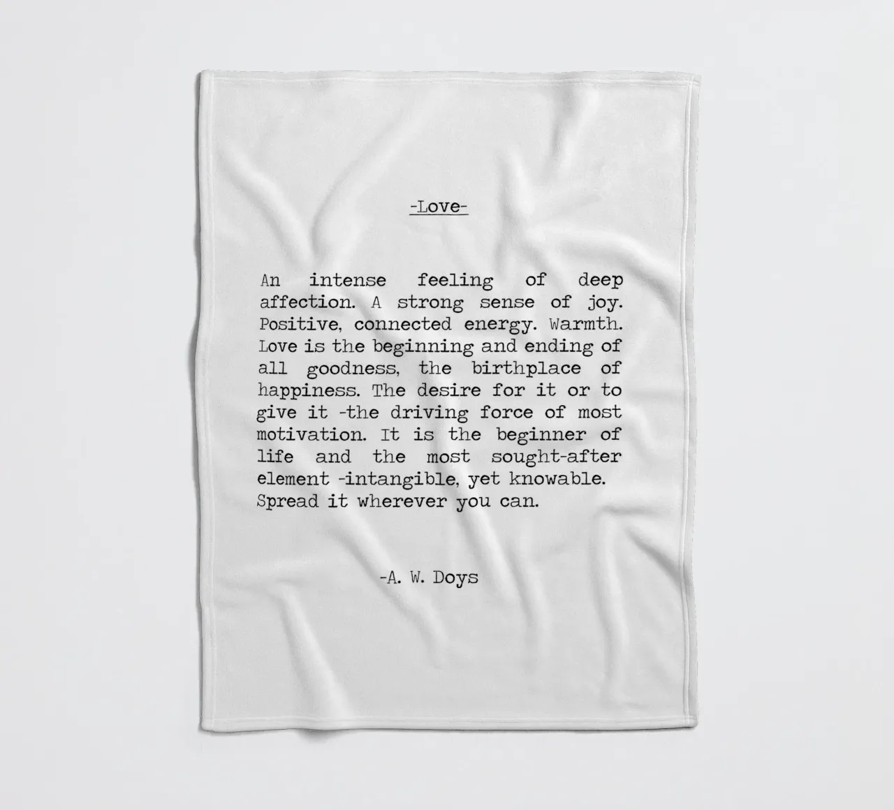 Liebe Definition A W Doys Long Zitat Fleecedecke von Summer Soul Co. - Quotes