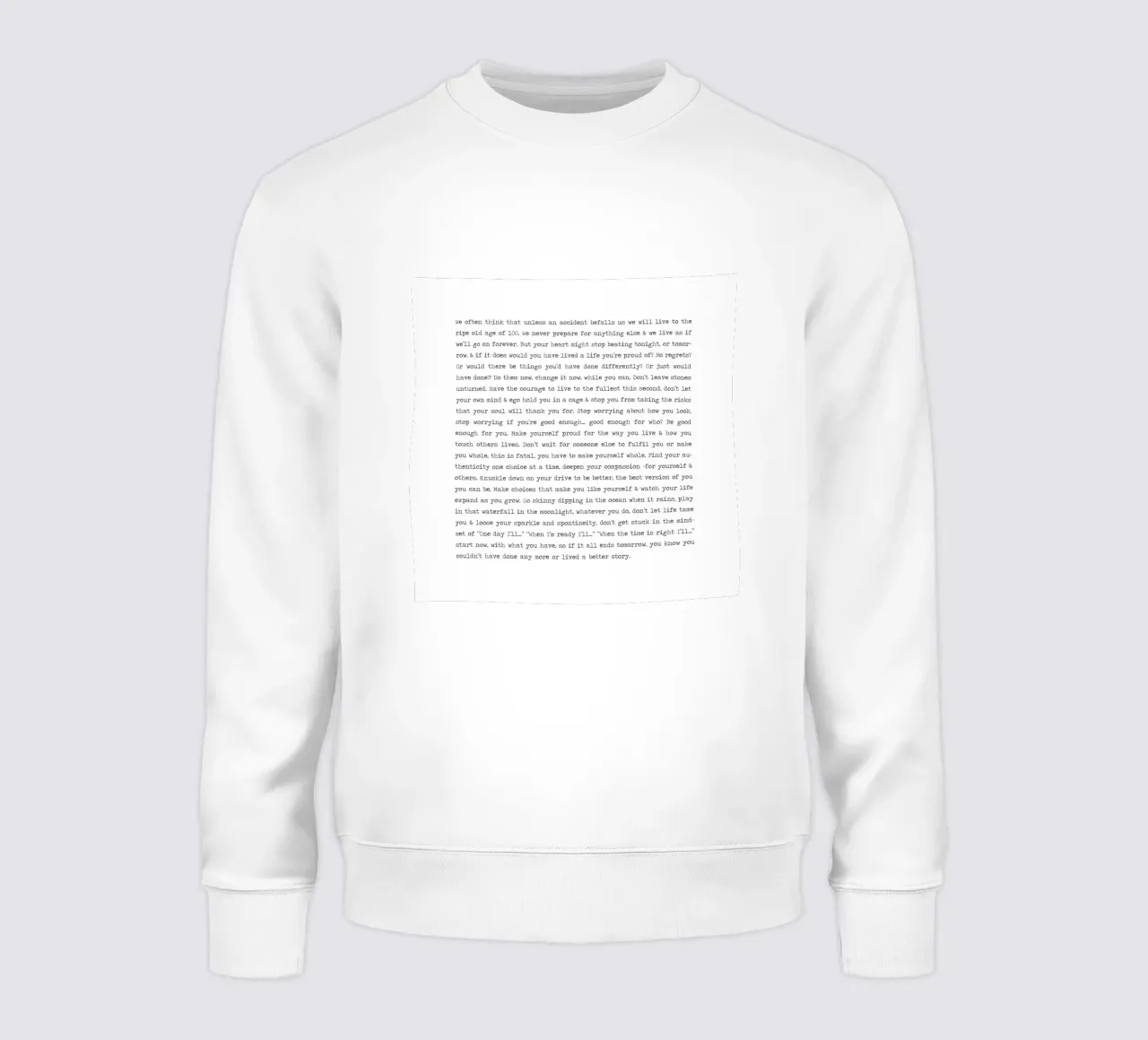 Life Live Now Citazione minimalista in bianco e nero felpa da Summer Soul Co. - Quotes