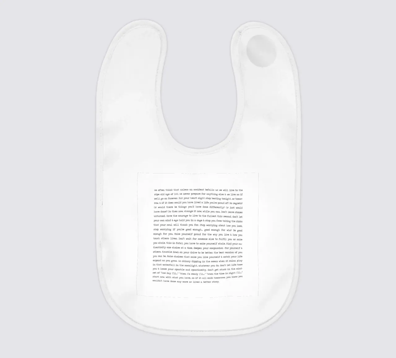 Life Live Now Citazione minimalista in bianco e nero bavaglino da Summer Soul Co. - Quotes