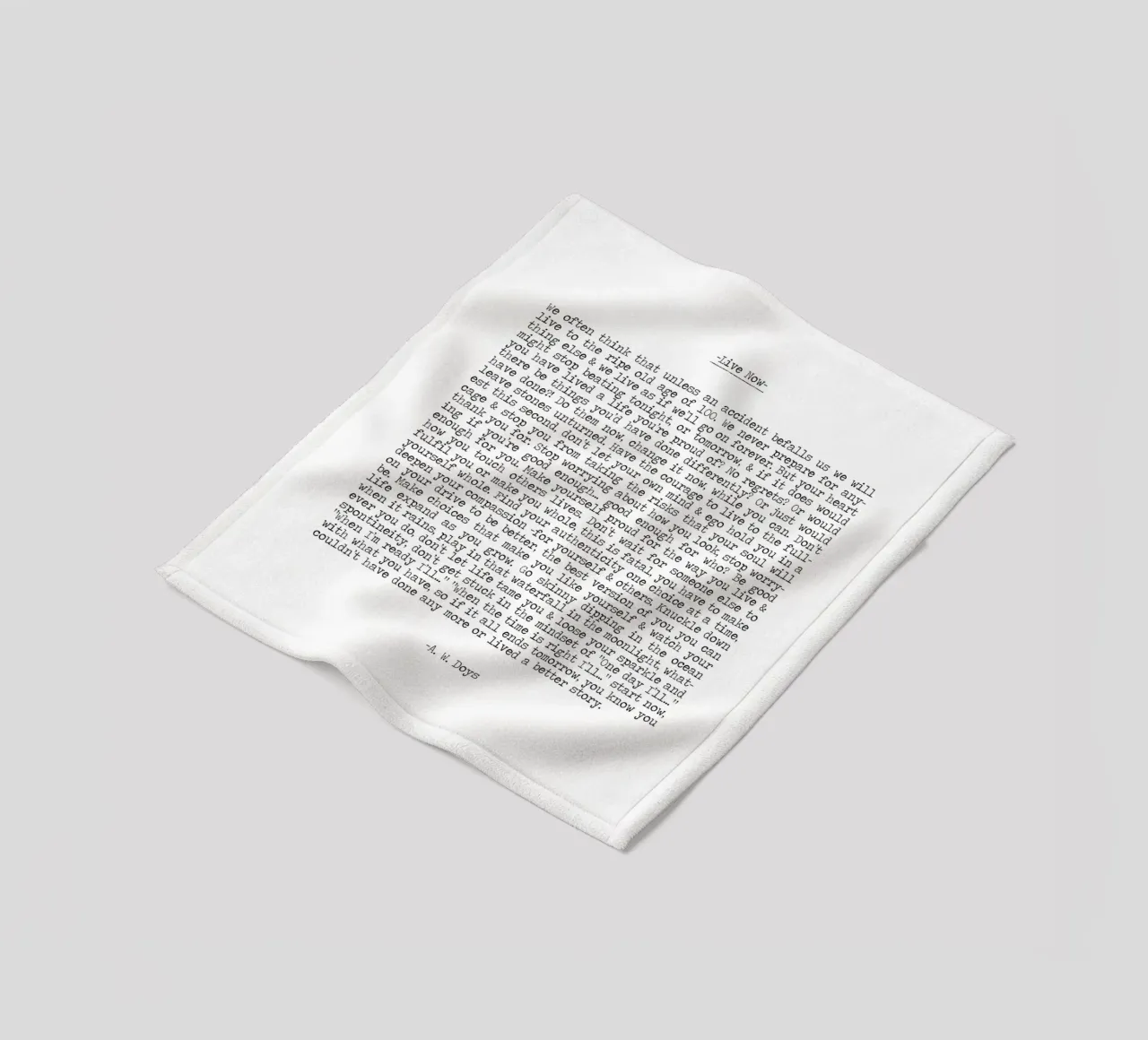 Live Now A W Doys citation minimaliste en noir et blanc plaid polaire de Summer Soul Co. - Quotes