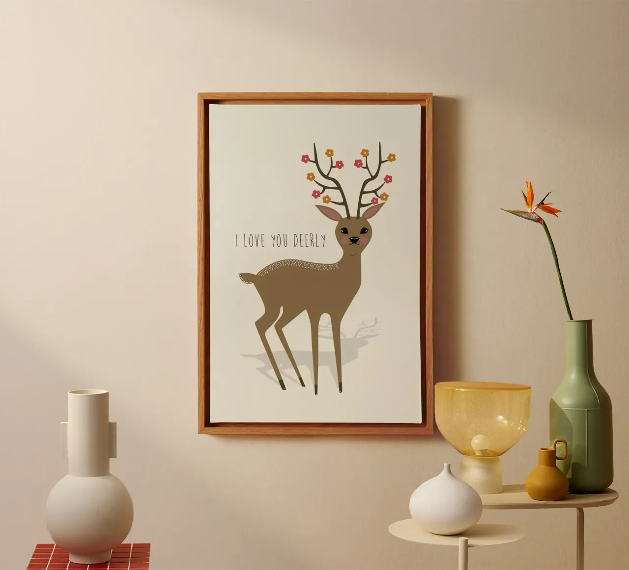 I Love You Deerly tela con Cornice a cassetta da Karin Bijlsma