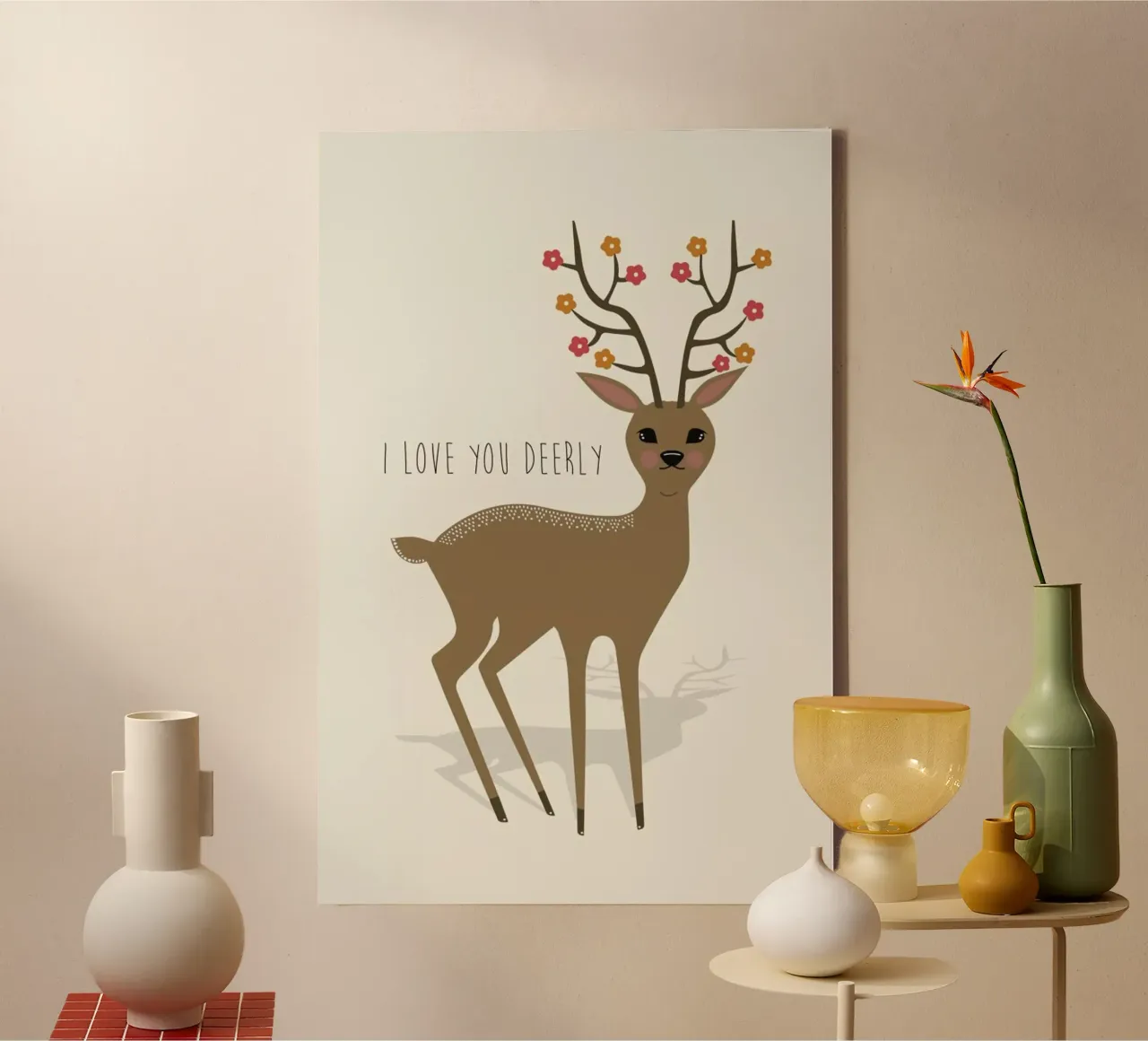I Love You Deerly tela con Cornice a cassetta da Karin Bijlsma