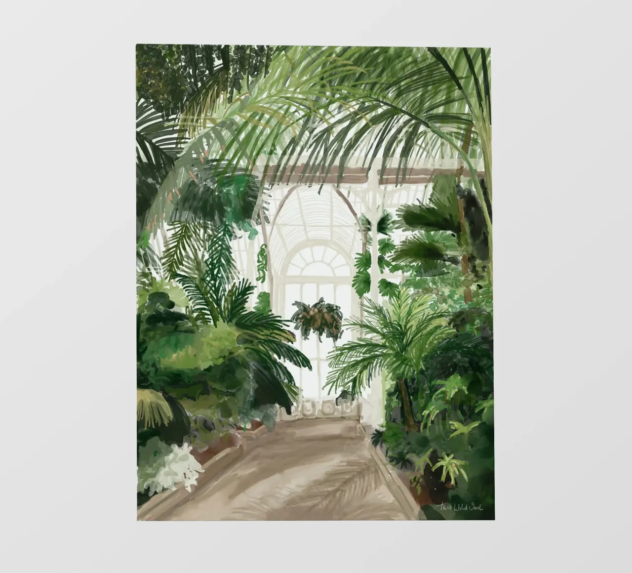 Kew Botanical Gardens Tropical Palm Greenhouse Illustration photo wallpaper by This Wild Soul - Illustration