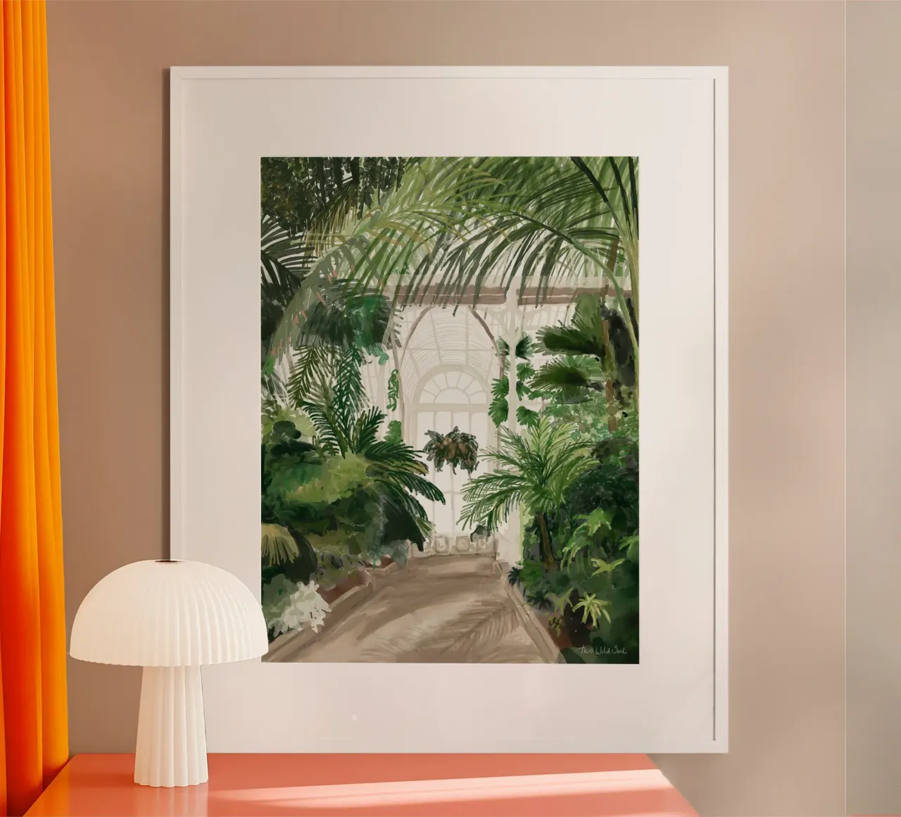 Ilustración del invernadero de palmeras tropicales del Jardín Botánico de Kew poster de This Wild Soul - Illustration