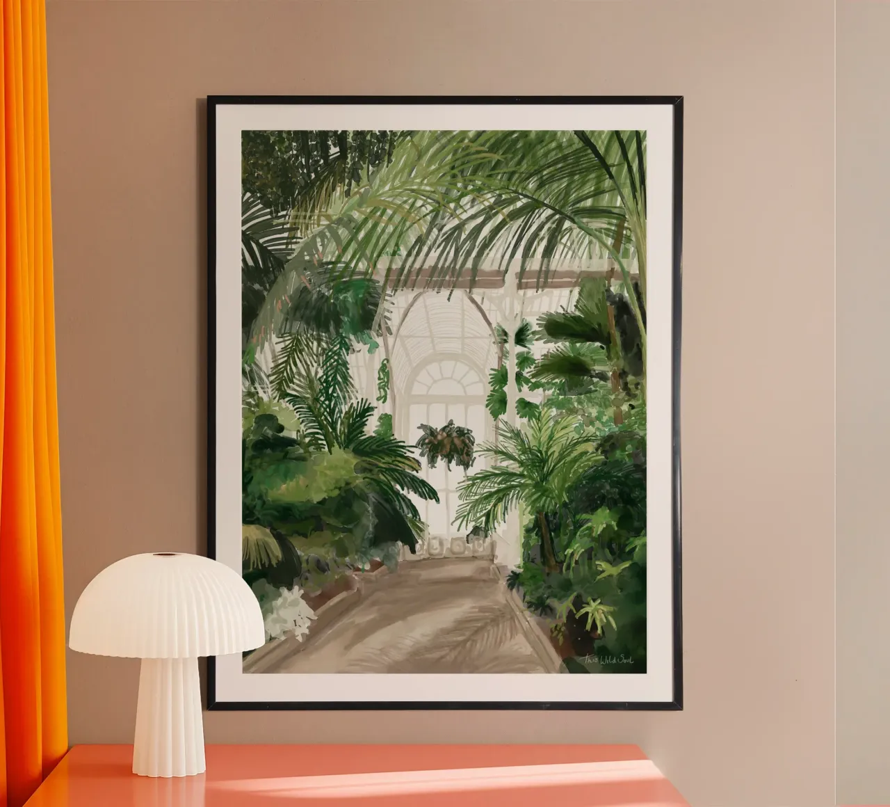 Ilustración del invernadero de palmeras tropicales del Jardín Botánico de Kew poster de This Wild Soul - Illustration