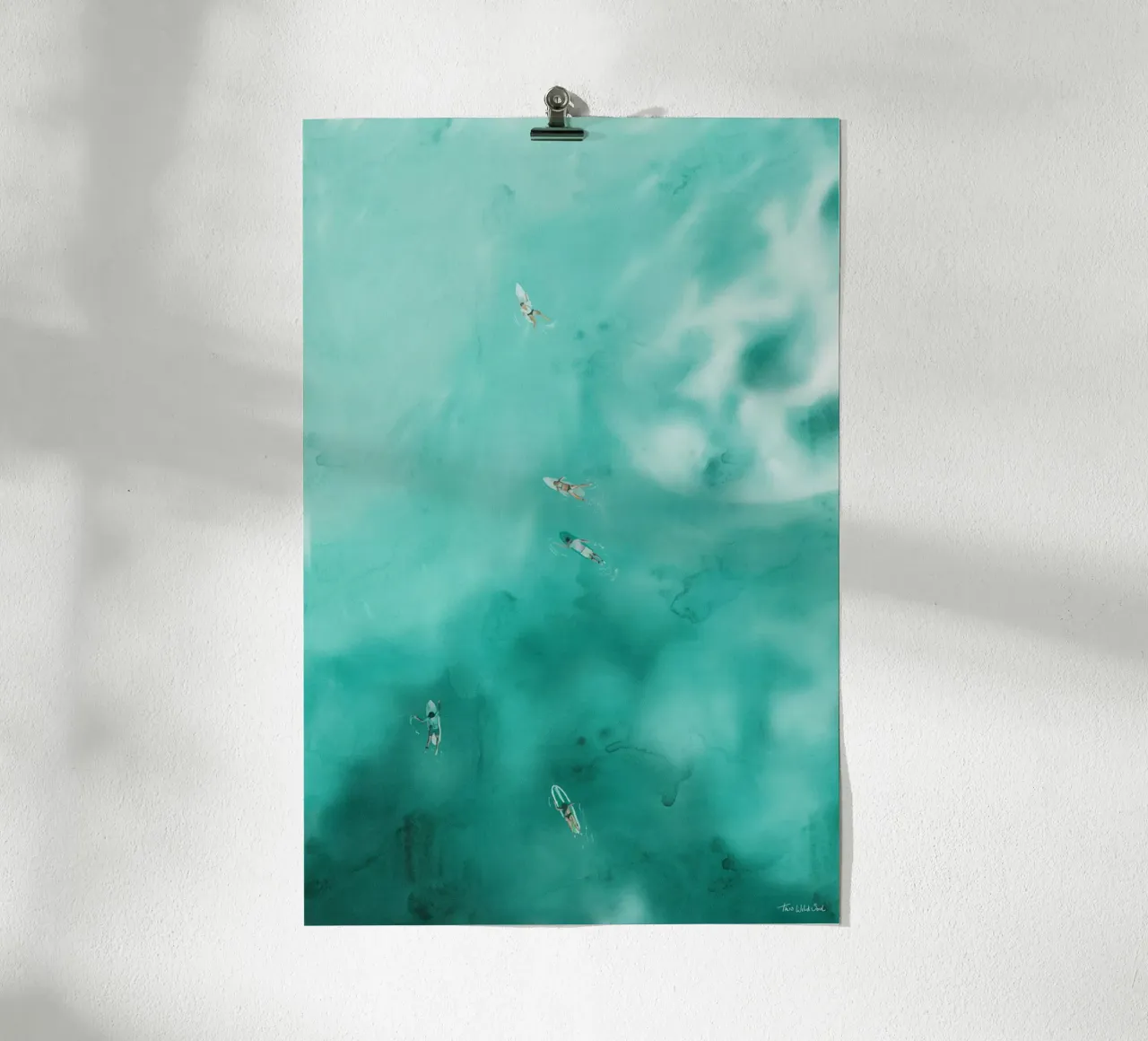 Surf Blue Aqua Ocean Blue Surfing Sea Surfer Illustrazione poster da This Wild Soul - Illustration