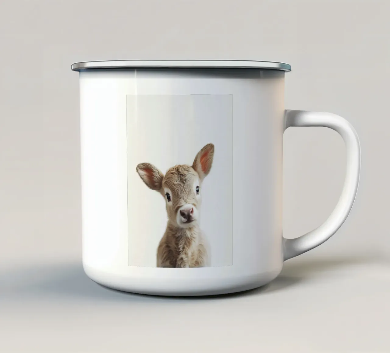 Milo, il simpatico vitellino tazza in smalto da Carinaprint