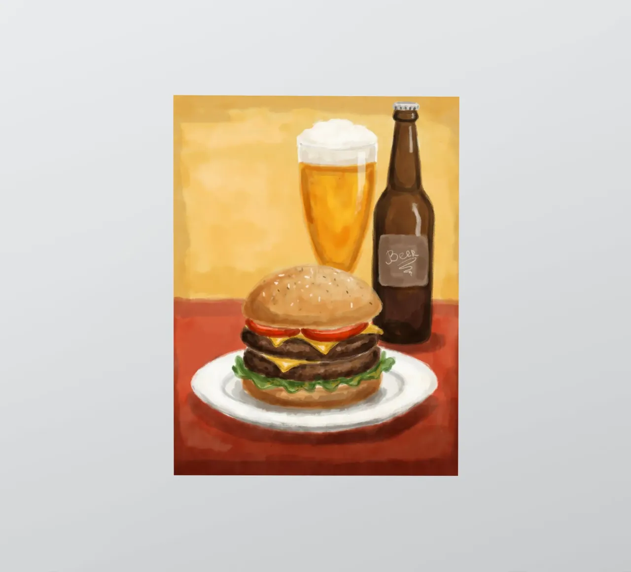 Hamburger & Bier Sticker von Indigo Rain