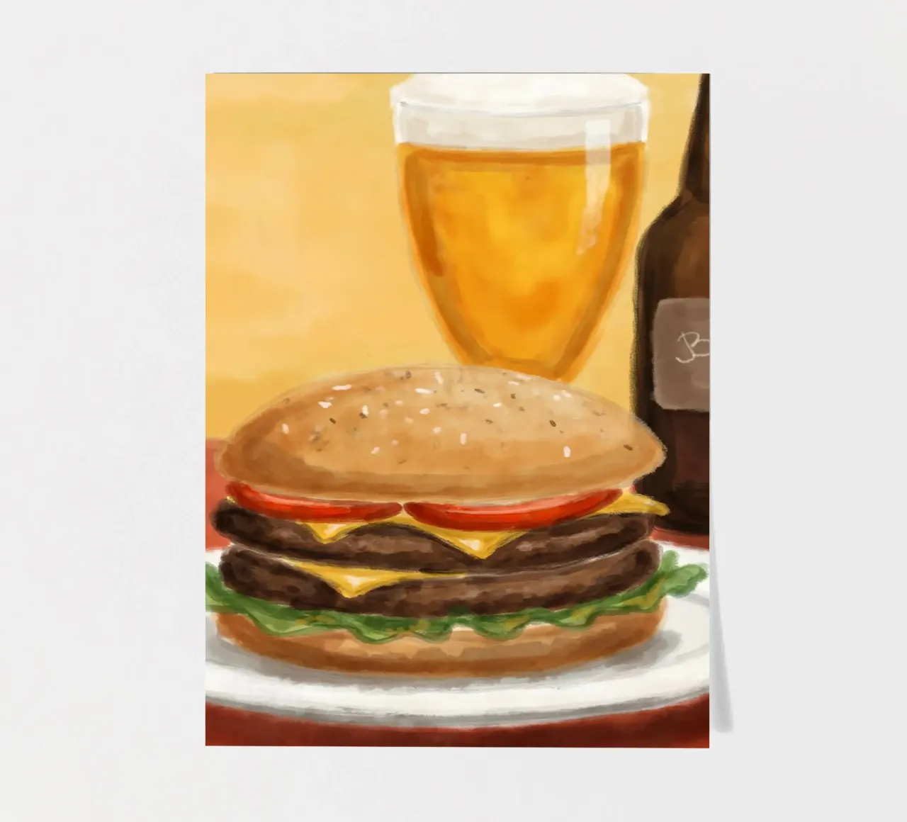 Hamburger & Bier Stickerbogen von Indigo Rain