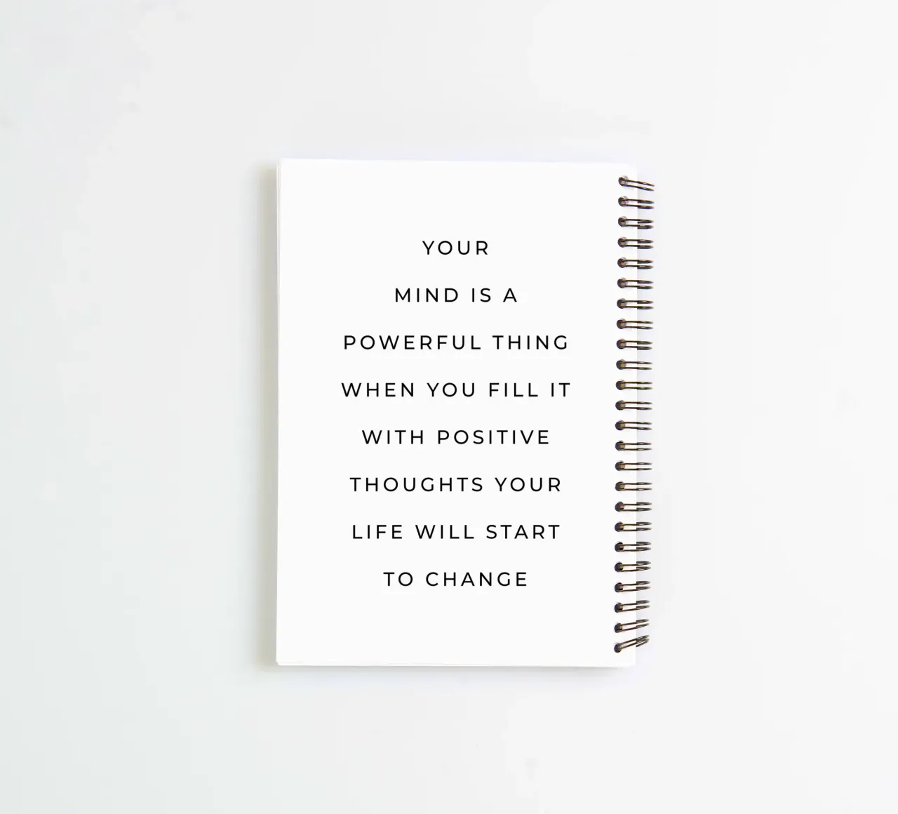 You're mind is a powerful thing quote spiral notebook by Paigaam Studio