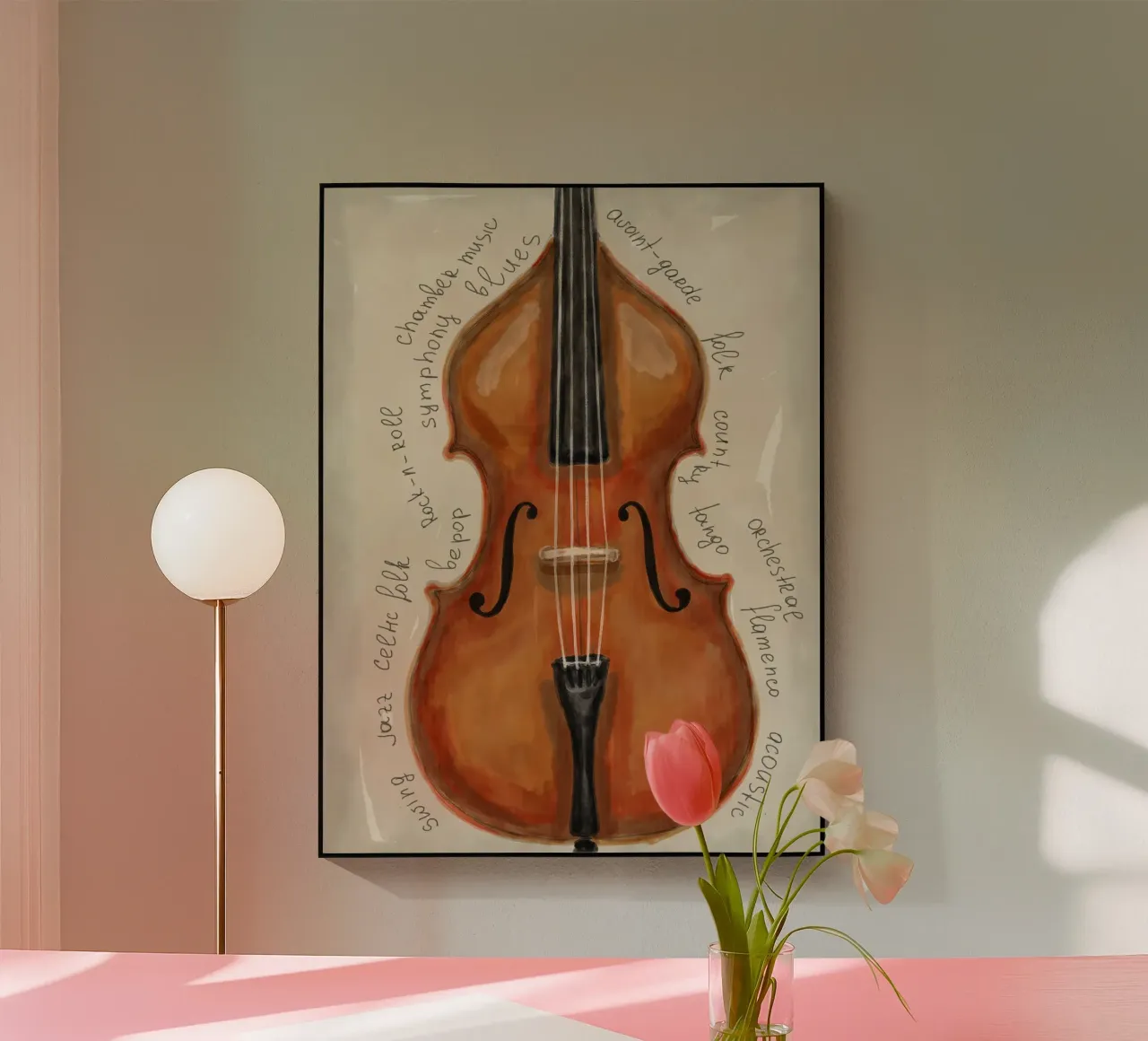 Kontrabass Acryl-Glas von Indigo Rain