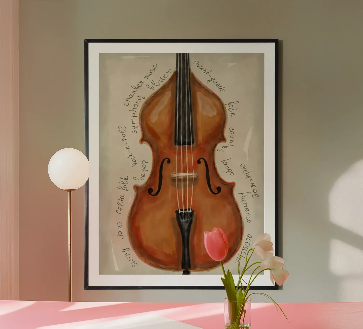 Double bass Poster von Indigo Rain
