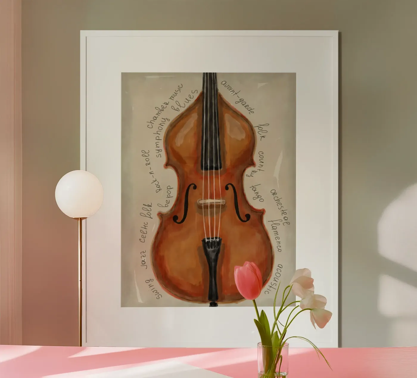 Double bass Poster von Indigo Rain