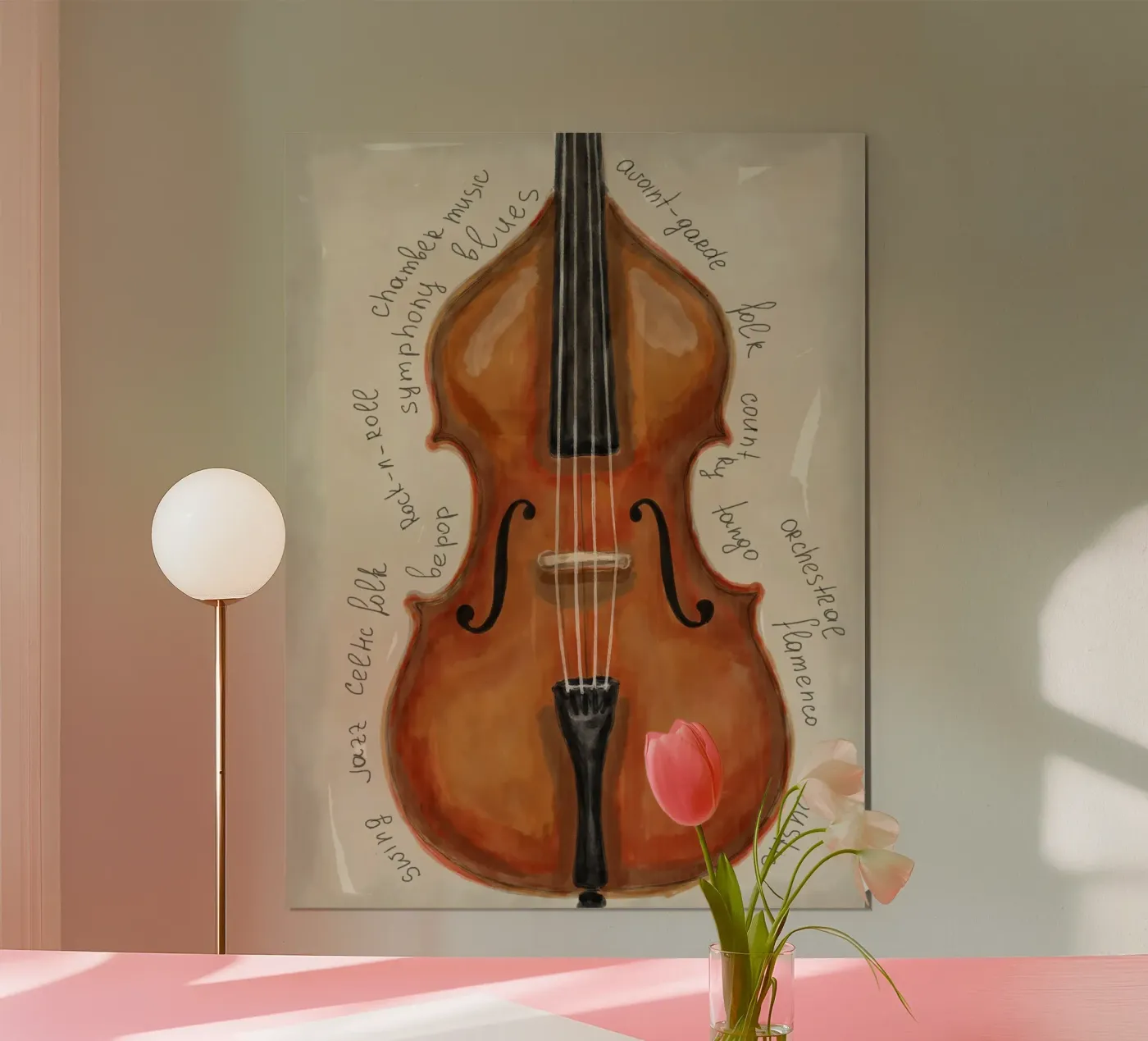 Double bass Poster von Indigo Rain