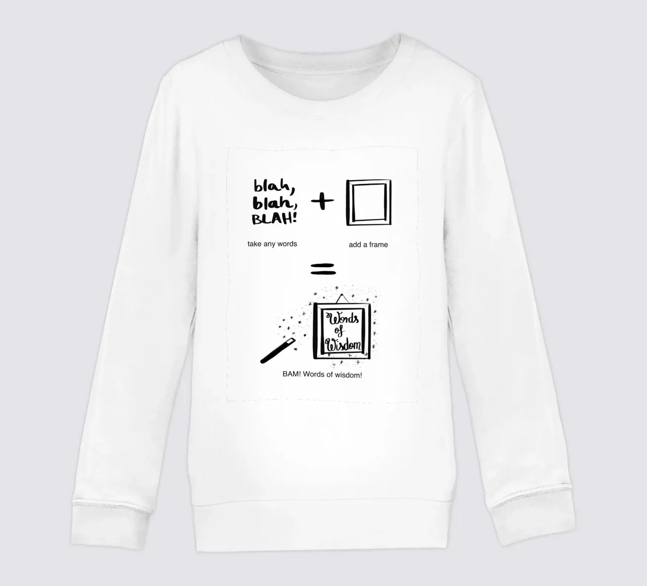 Words... 3 kids sweatshirt by words-in-frames