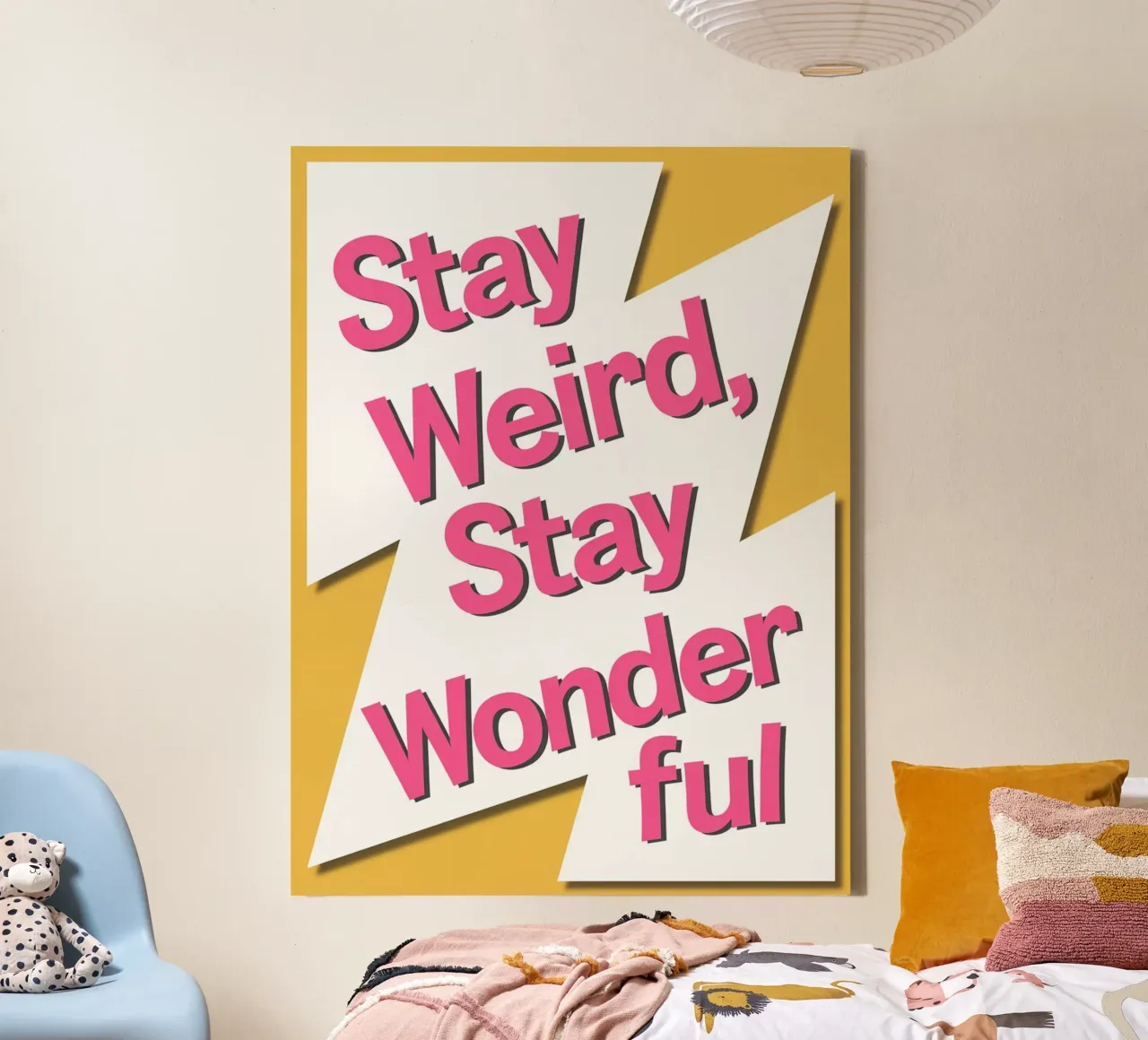 Stay weird, stay wonderful canvas by logic