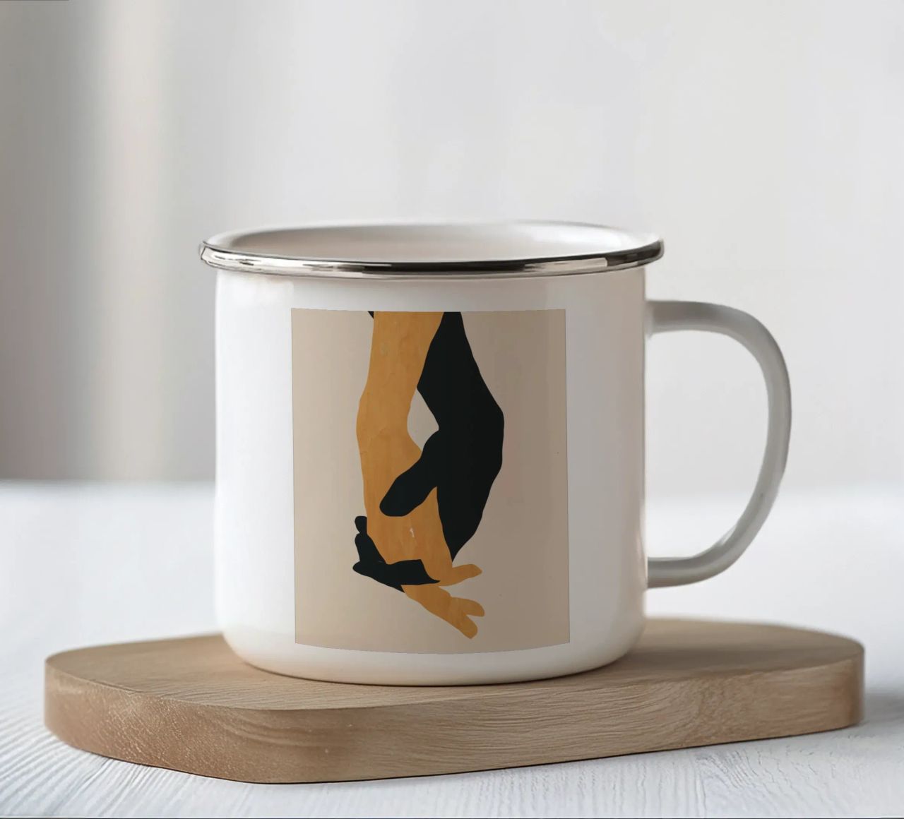 Tenersi per mano 2 tazza in smalto da ThingDesign