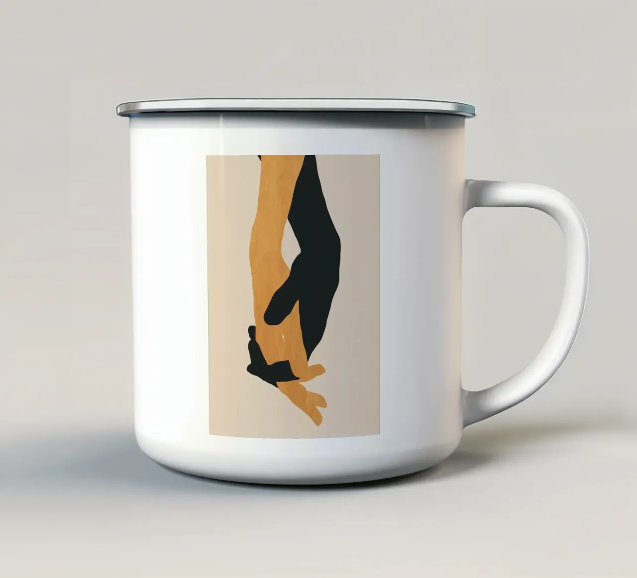 Tenersi per mano 2 tazza in smalto da ThingDesign