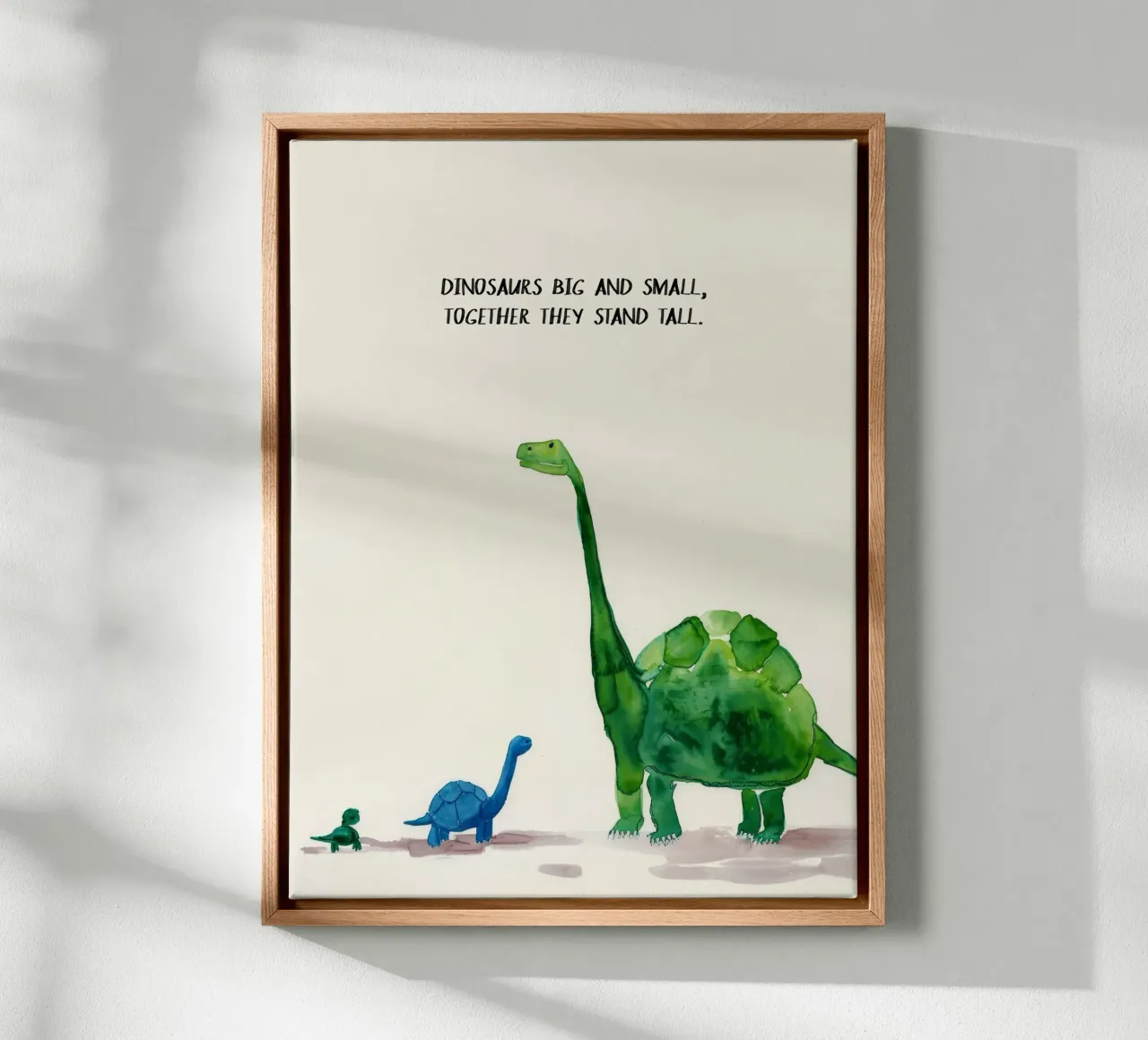 Dinosaurs Big And Small tela con Cornice a cassetta da treechild
