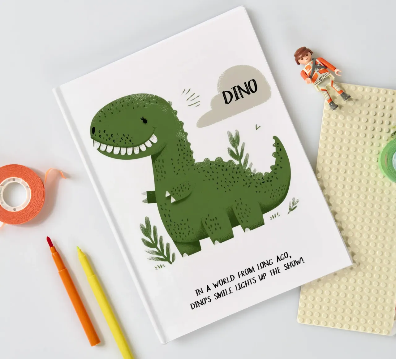 Smiling Dino notebook by treechild