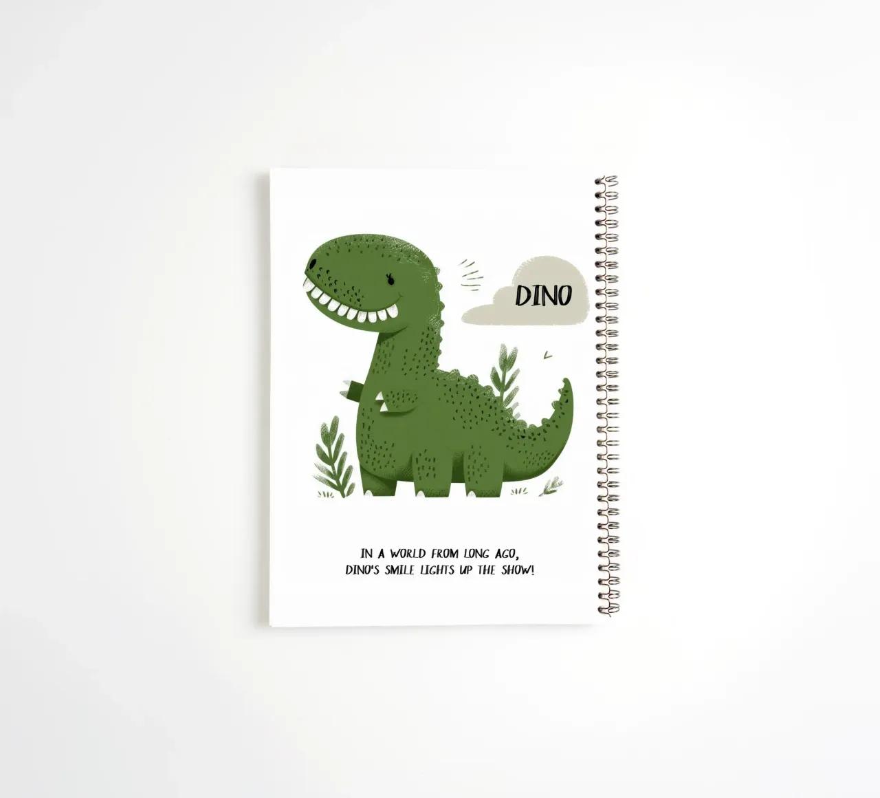 Smiling Dino spiral notebook by treechild