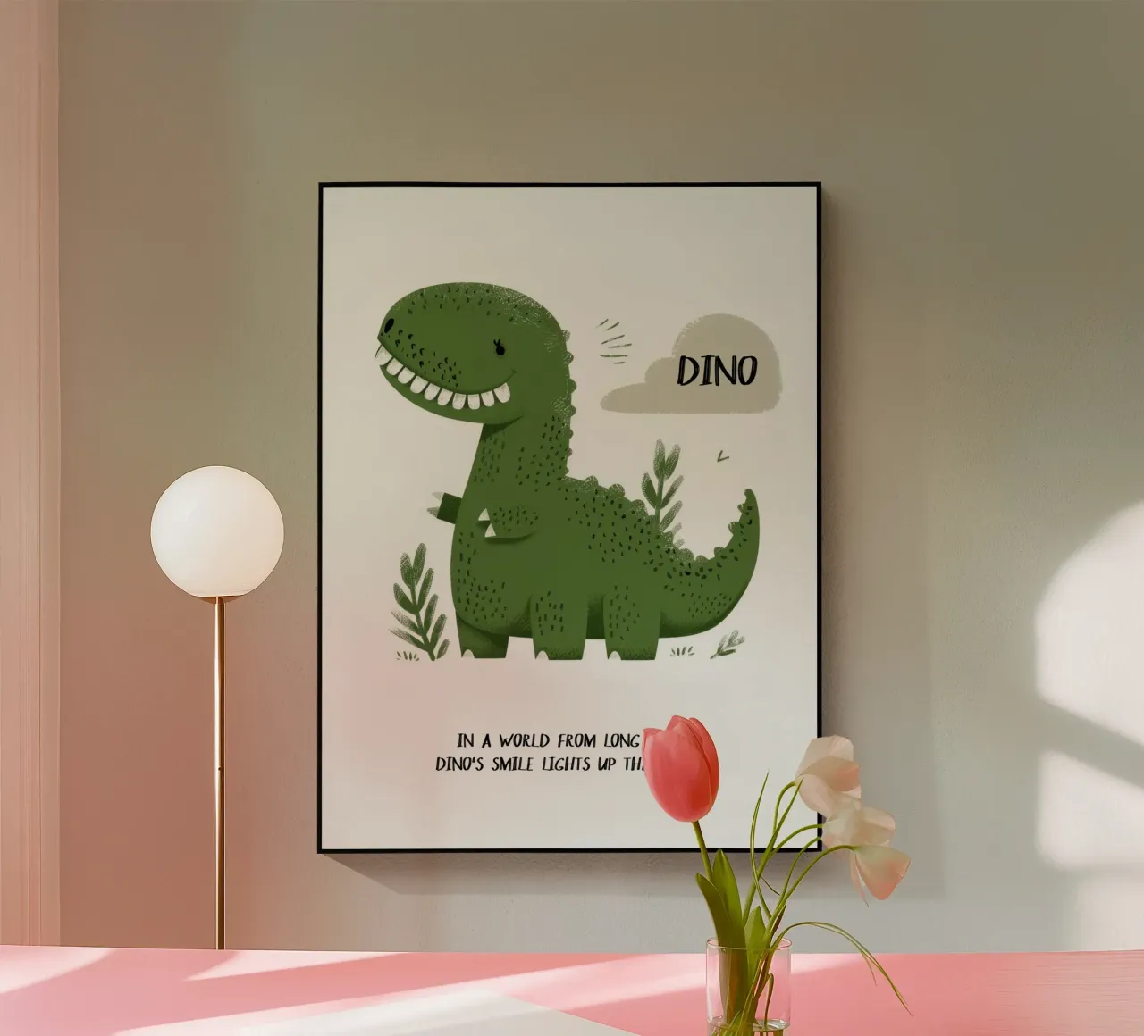 Smiling Dino plexiglass da treechild