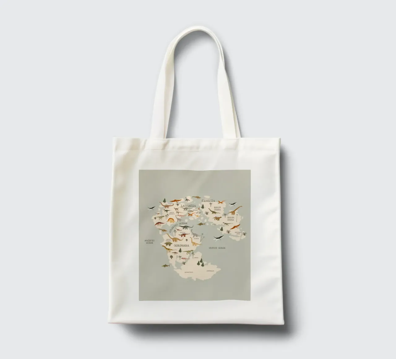 Dino Map borsa in juta da treechild